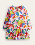 Caftan imprimé à manches longues-Ivoire, motif Fabulous Floral multi