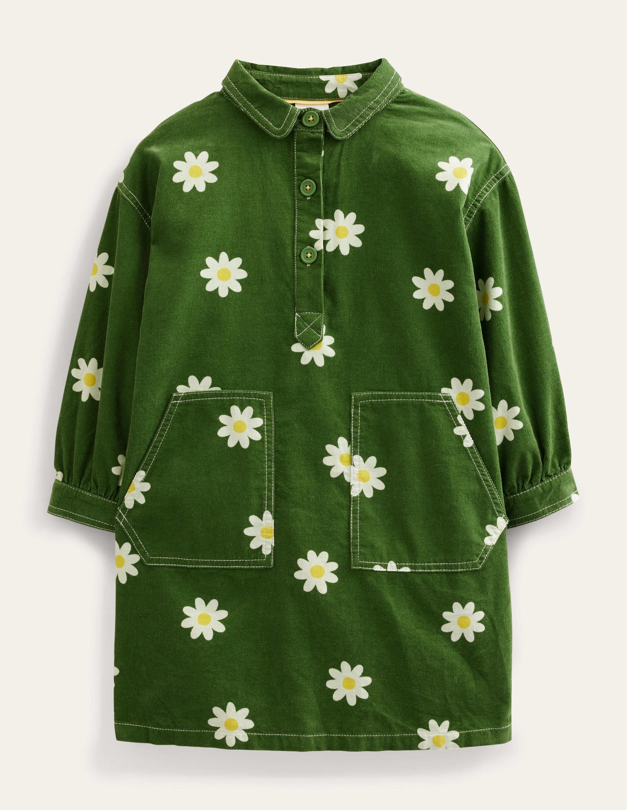 Utility Dress-Safari Green Daisy Stamp - Image 1