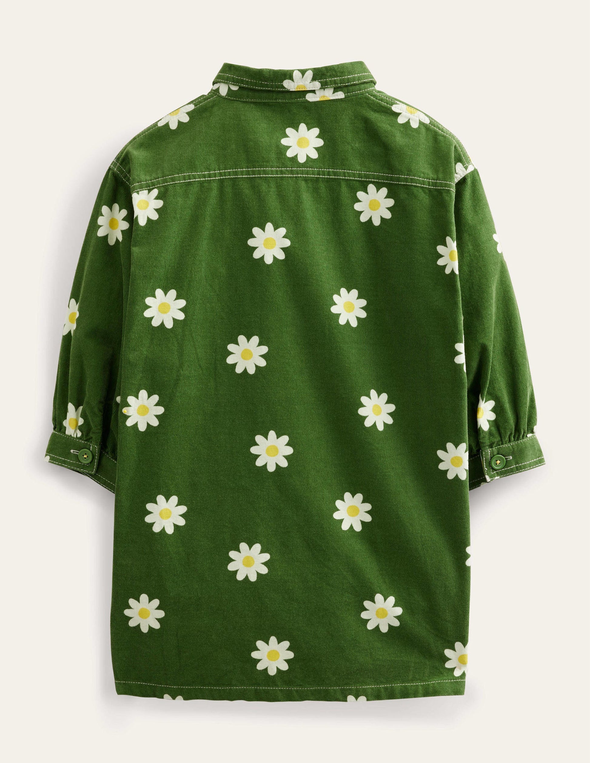 Utility Dress-Safari Green Daisy Stamp-2