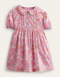Gemustertes Kleid-Kirschblütenrosa, Katzen