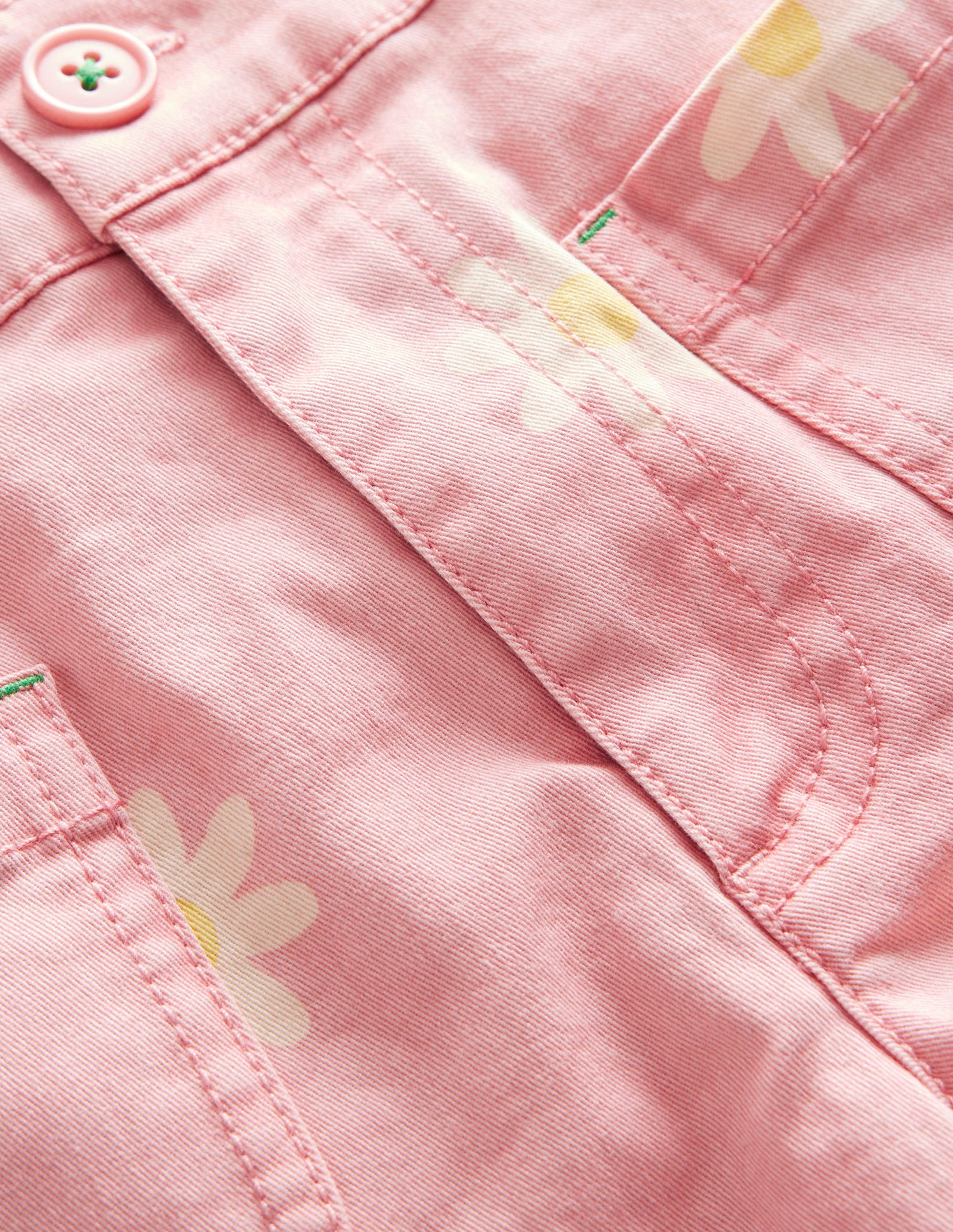Shorts mit aufgesetzten Taschen-Rosa, Gänseblümchen-Stempel - Image 3