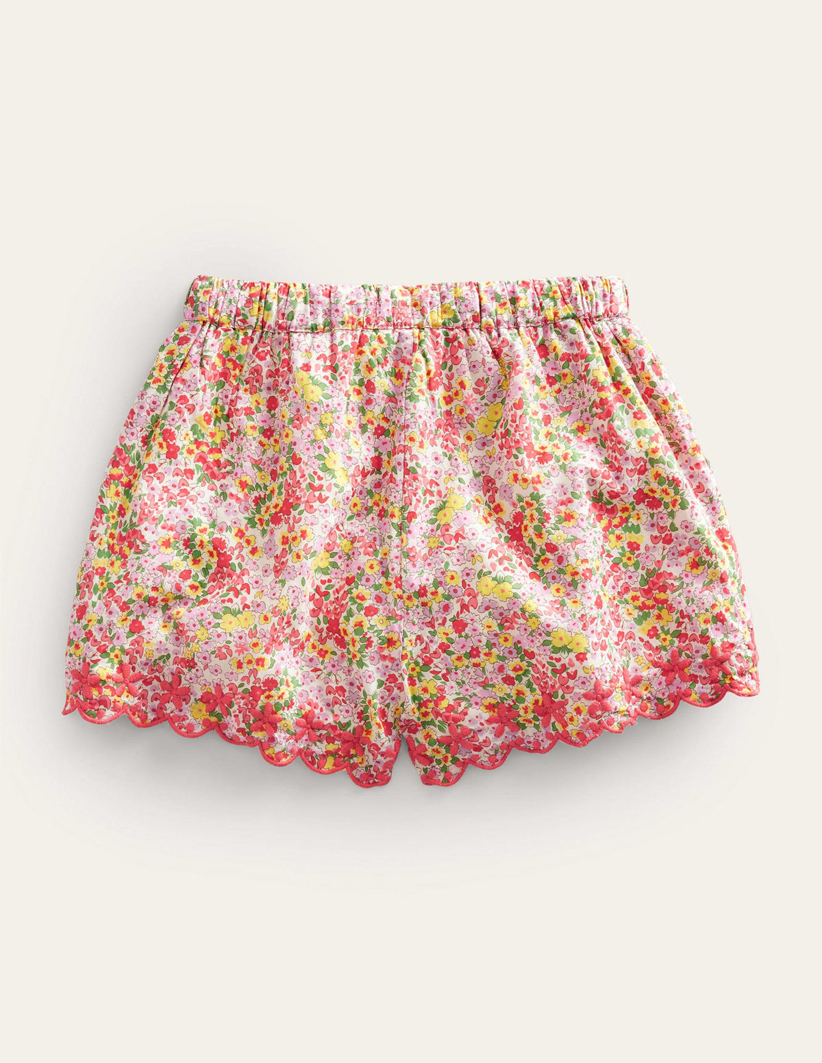 Shorts mit besticktem Saum-Pfirsichbowle, Blumenmuster - Image 2