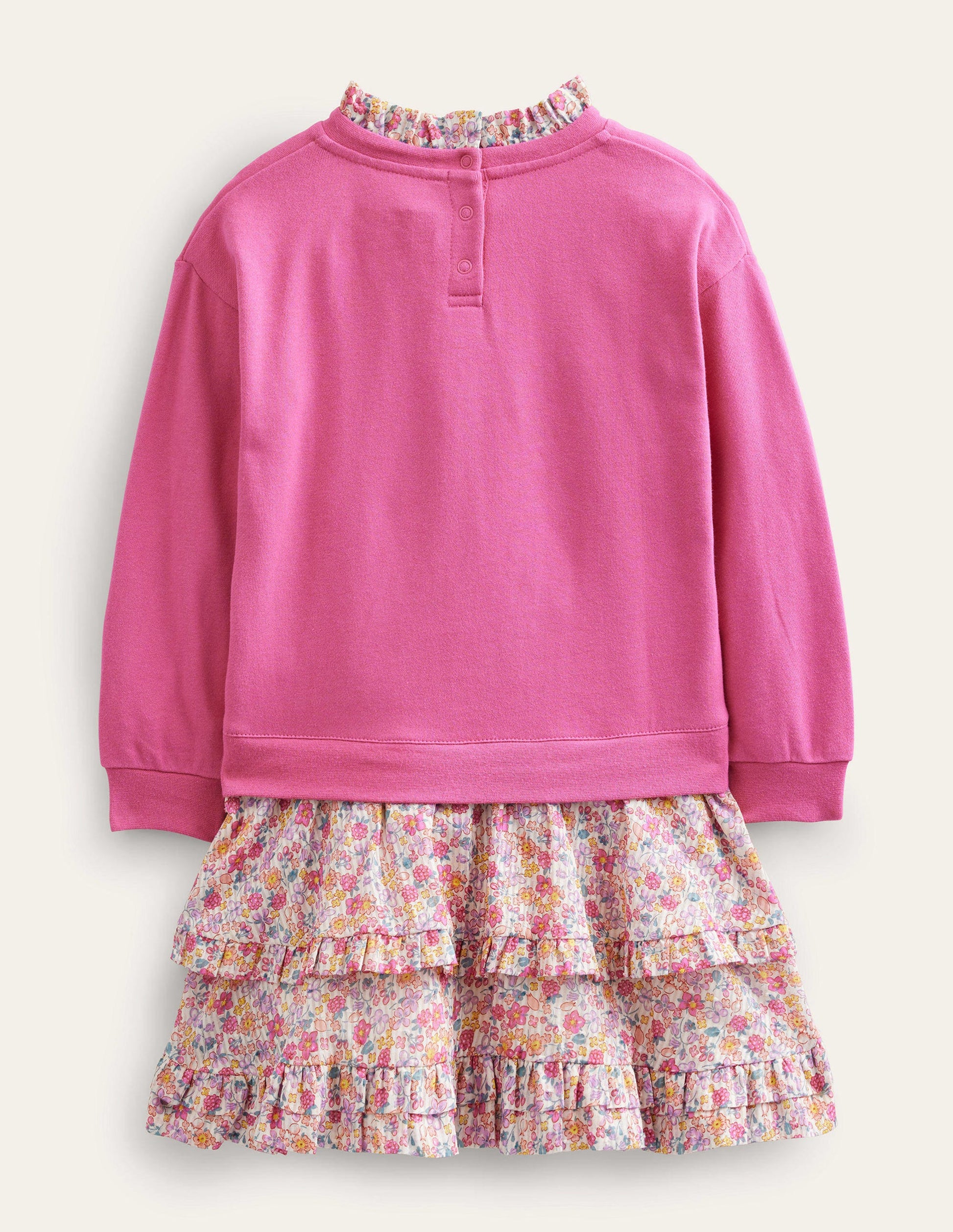 Sweatkleid aus einer Webmischung-Bartnelkenrosa-2
