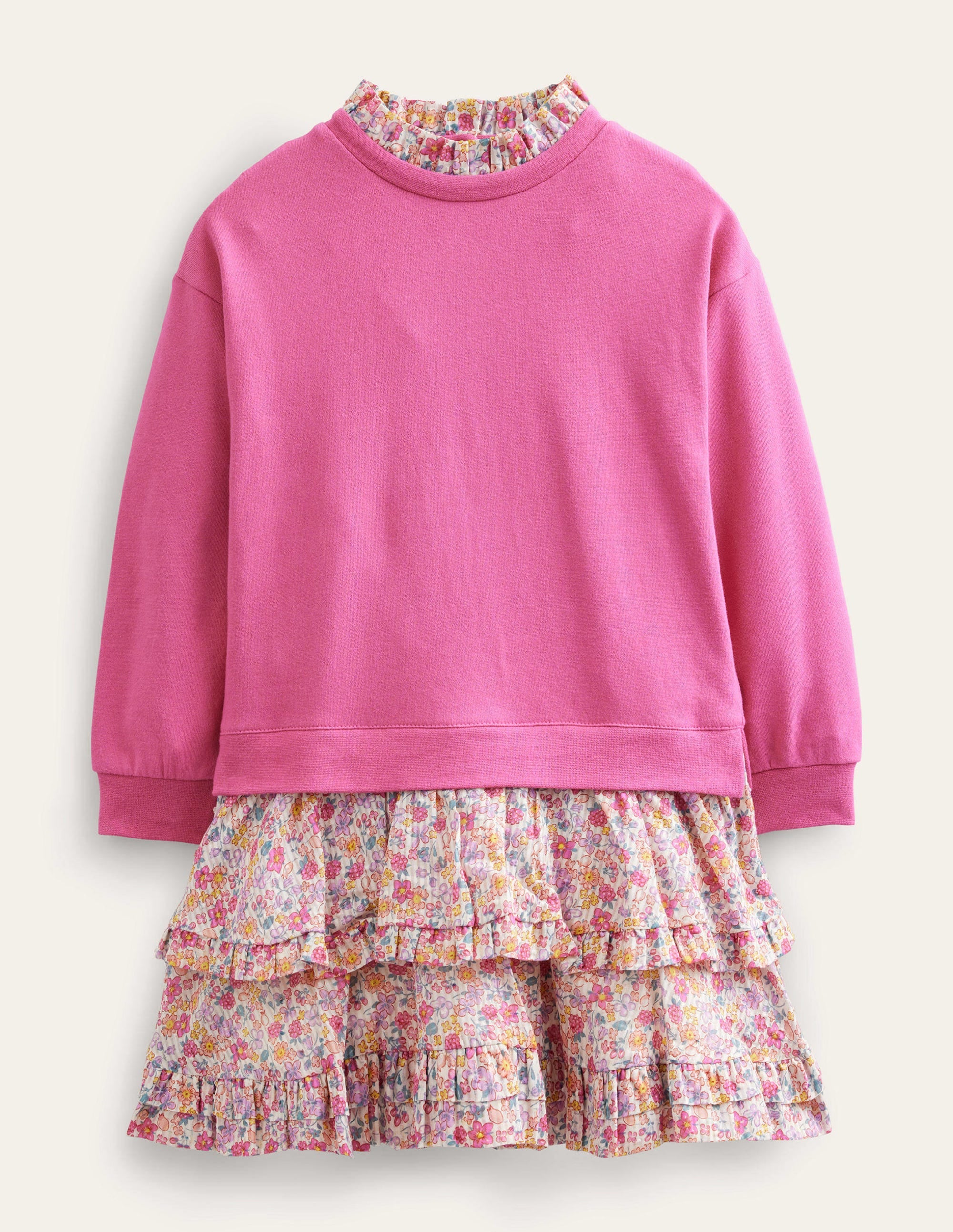 Sweatkleid aus einer Webmischung-Bartnelkenrosa - Image 1