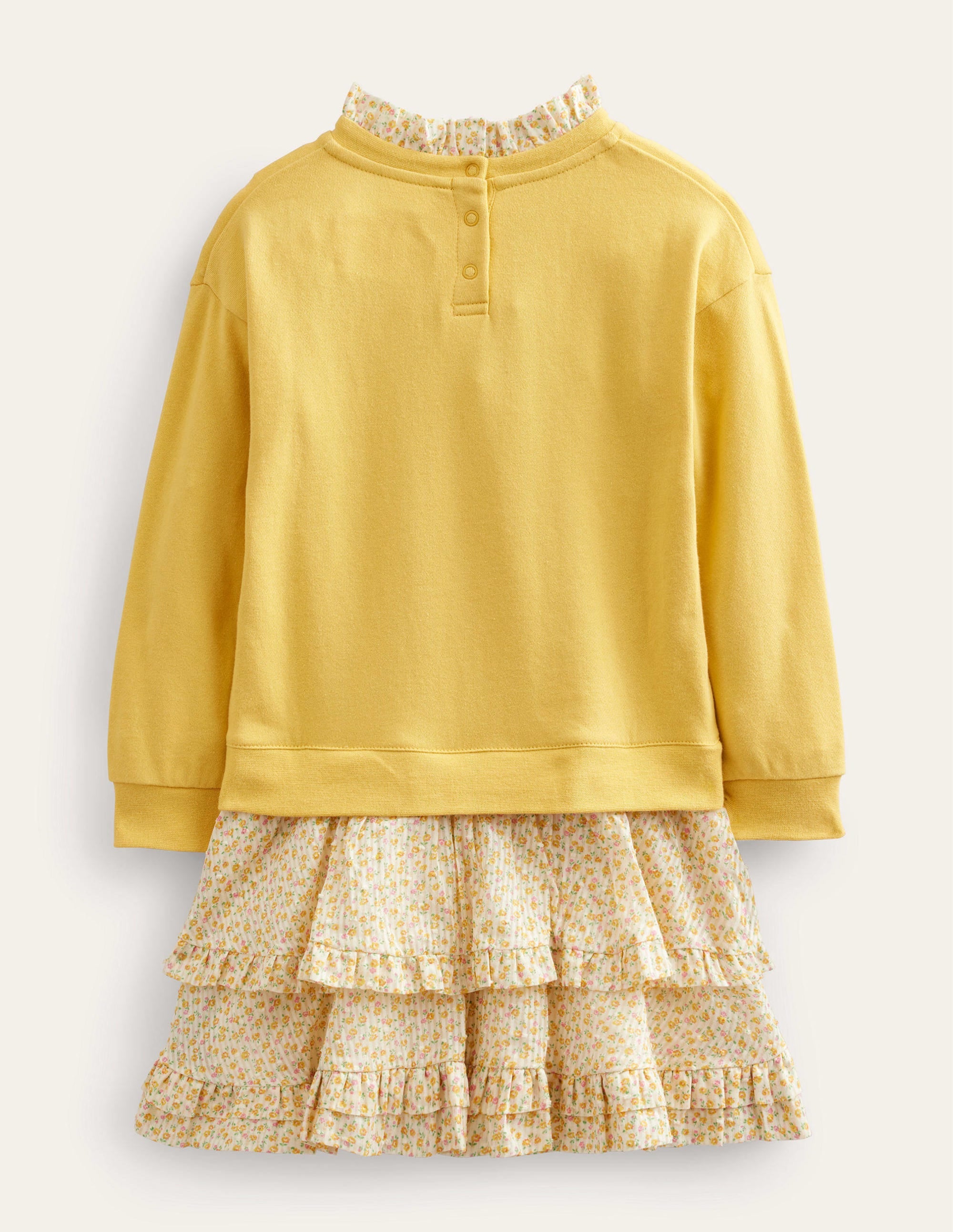 Sweat Woven Mix Dress-Sweet Honeycomb Yellow - Image 2