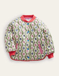 Blouson bomber matelassé-Grand motif Daisy Wave gousse de vanille