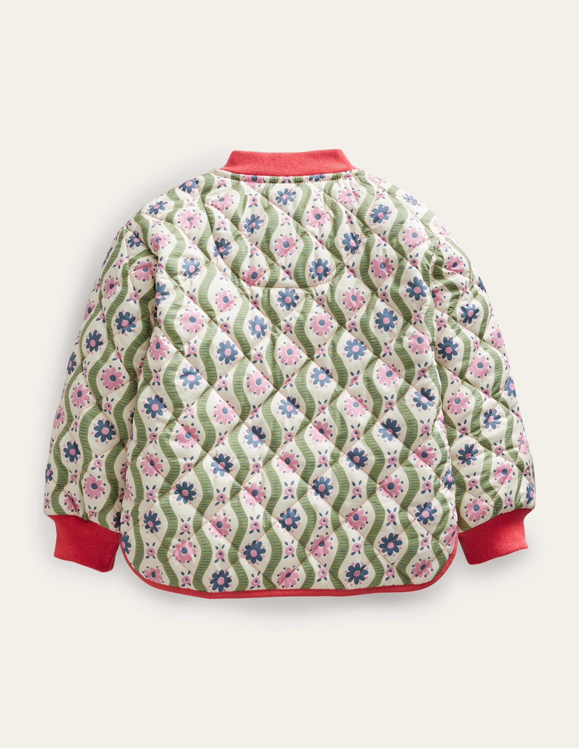 Blouson bomber matelassé-Grand motif Daisy Wave gousse de vanille - Image 2