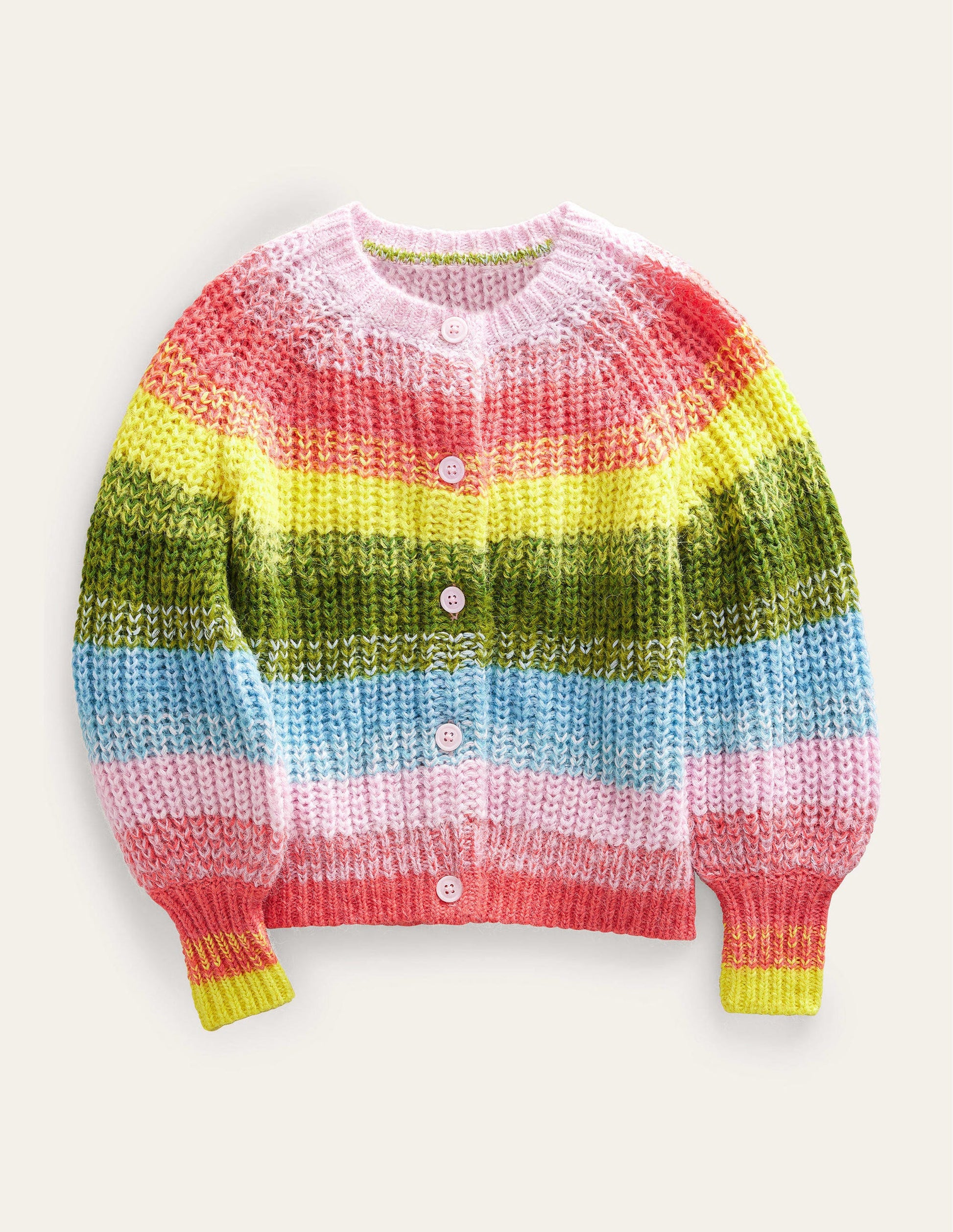 Cardigan mit Regenbogen-Farbverlauf-Bunt-1