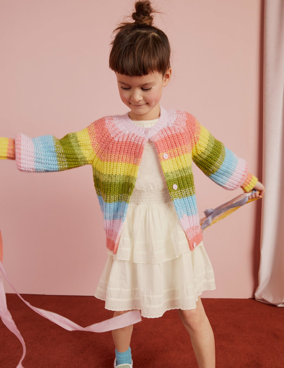 Cardigan mit Regenbogen-Farbverlauf-Bunt - Image 7