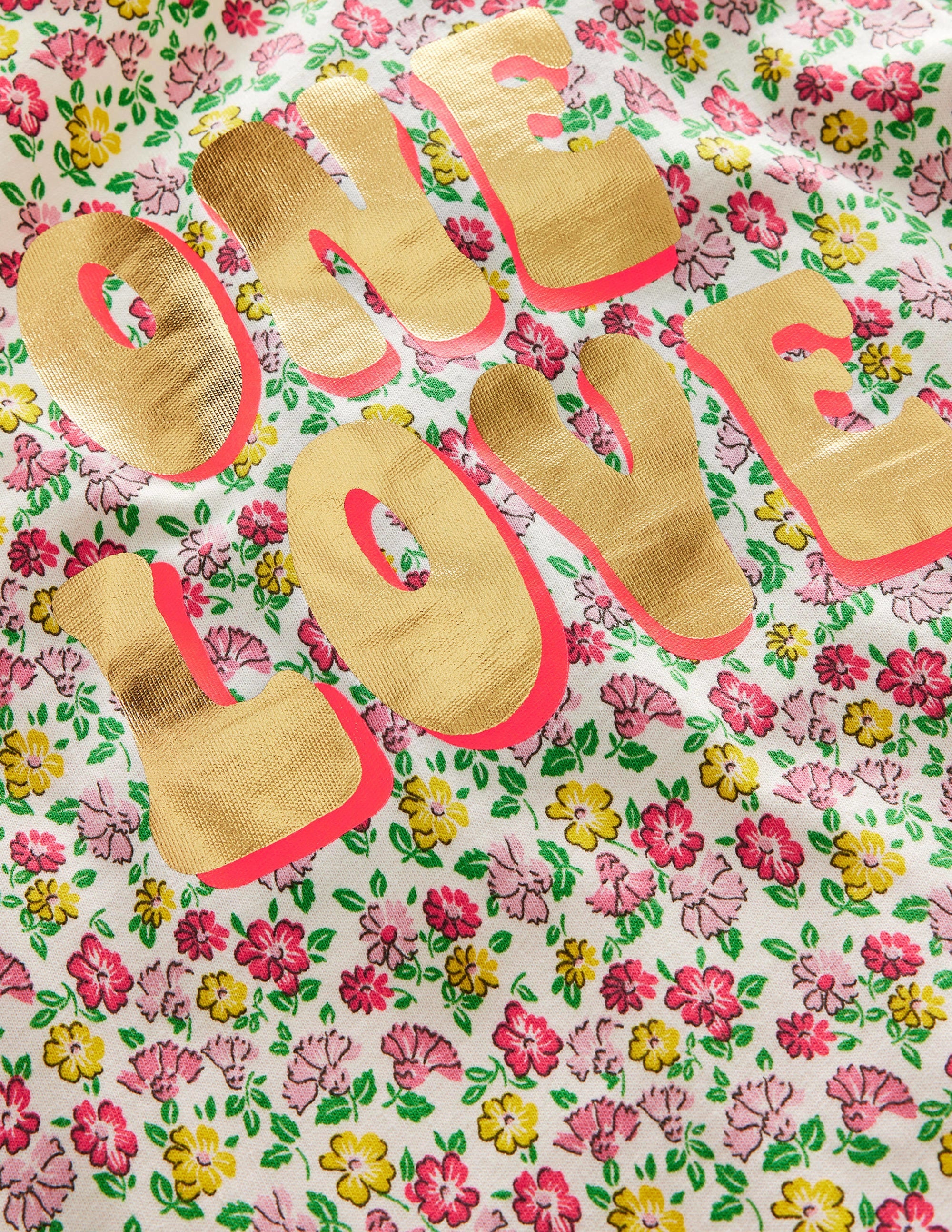 Foil Printed Slogan T-shirt-Vanilla Pod Floral - Image 3