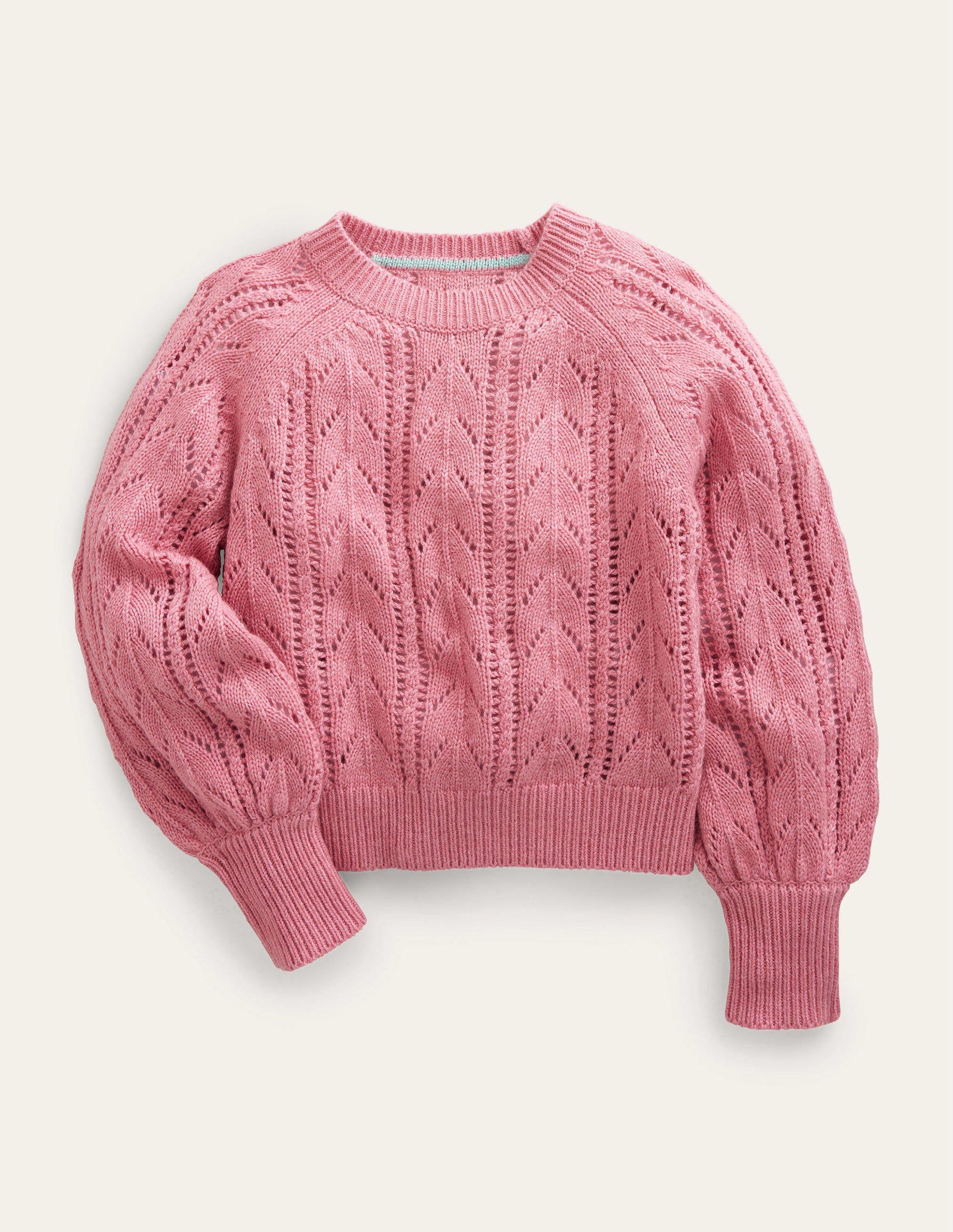 Lockerer strukturierter Pullover-Mandelblütenrosa-1