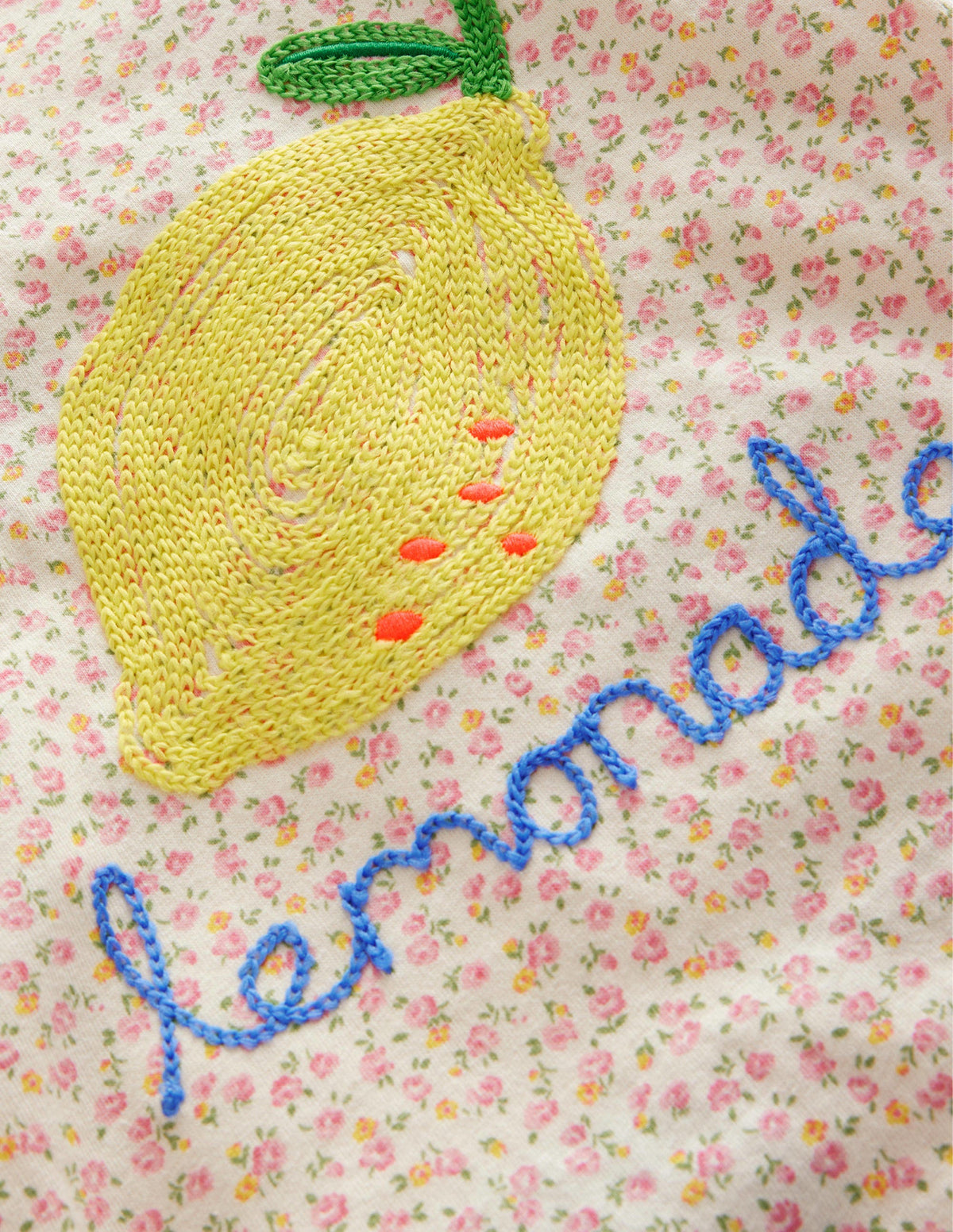Besticktes Oberteil-Naturweiß, Blumenmuster/Lemonade-3