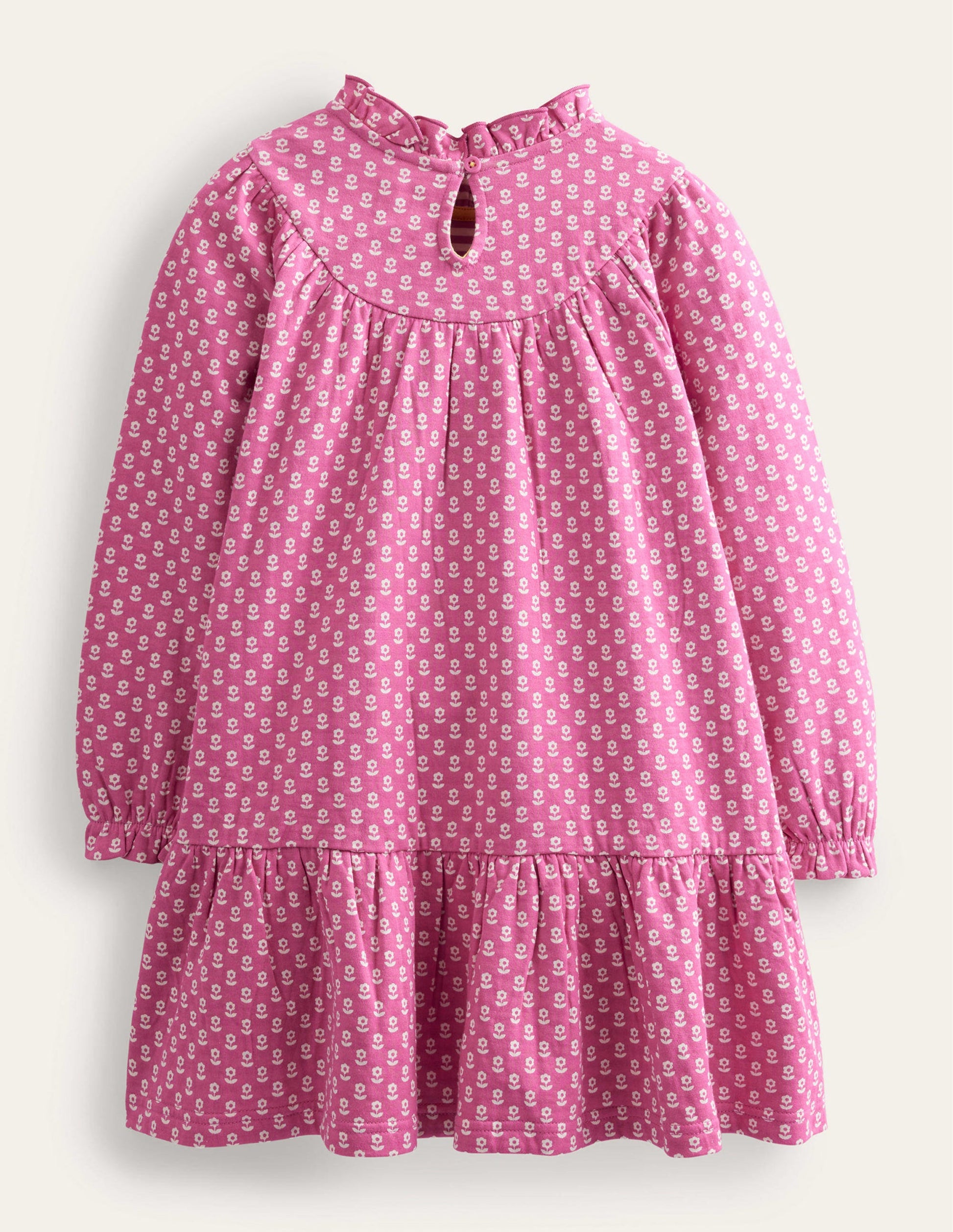 Lightweight Sweat Dress-Sweet William Pink Flower-2