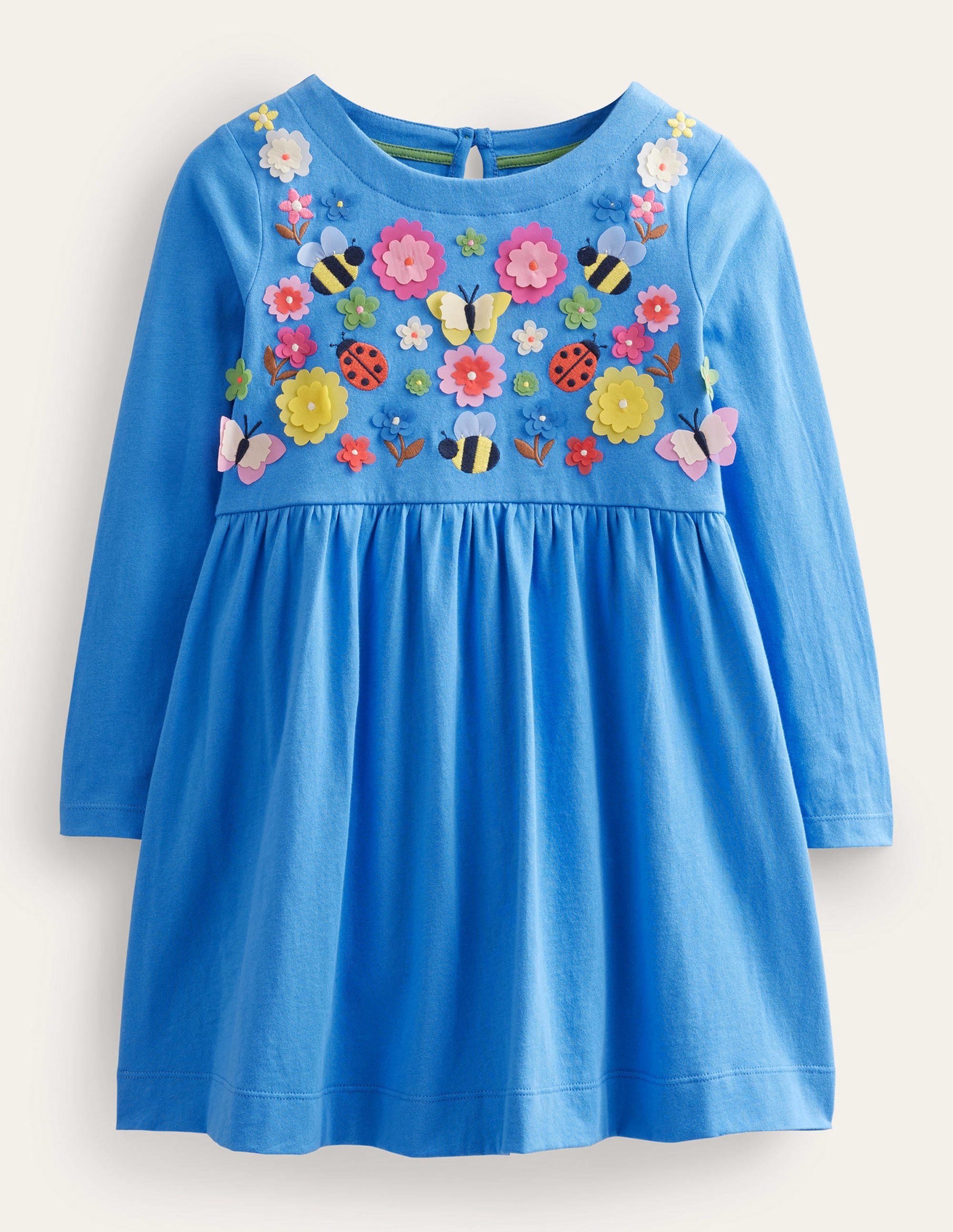 Robe aérienne en jersey-Motif floral bleu Penzance - Image 1