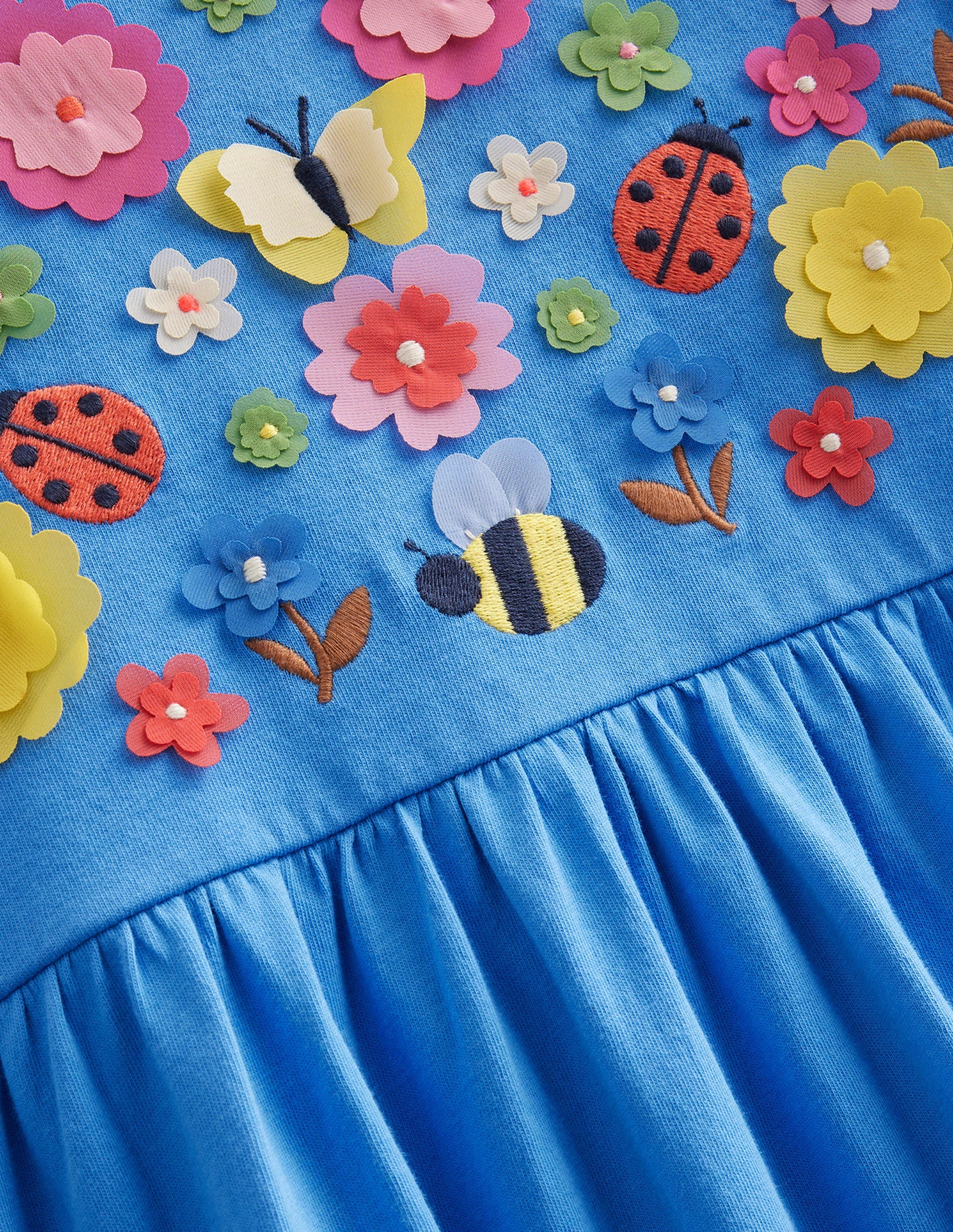 Robe aérienne en jersey-Motif floral bleu Penzance - Image 3