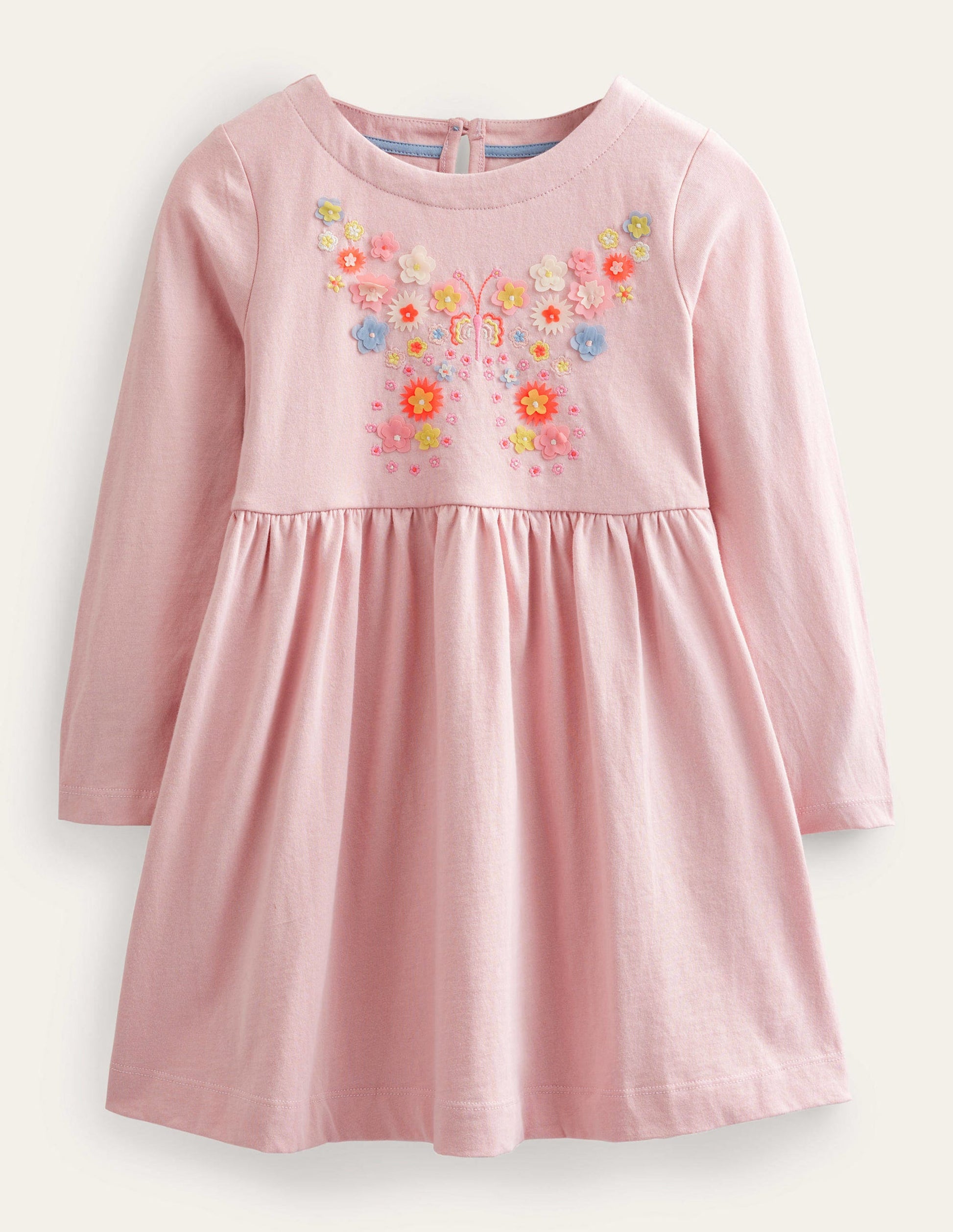 Robe aérienne en jersey-Papillon rose boto-1