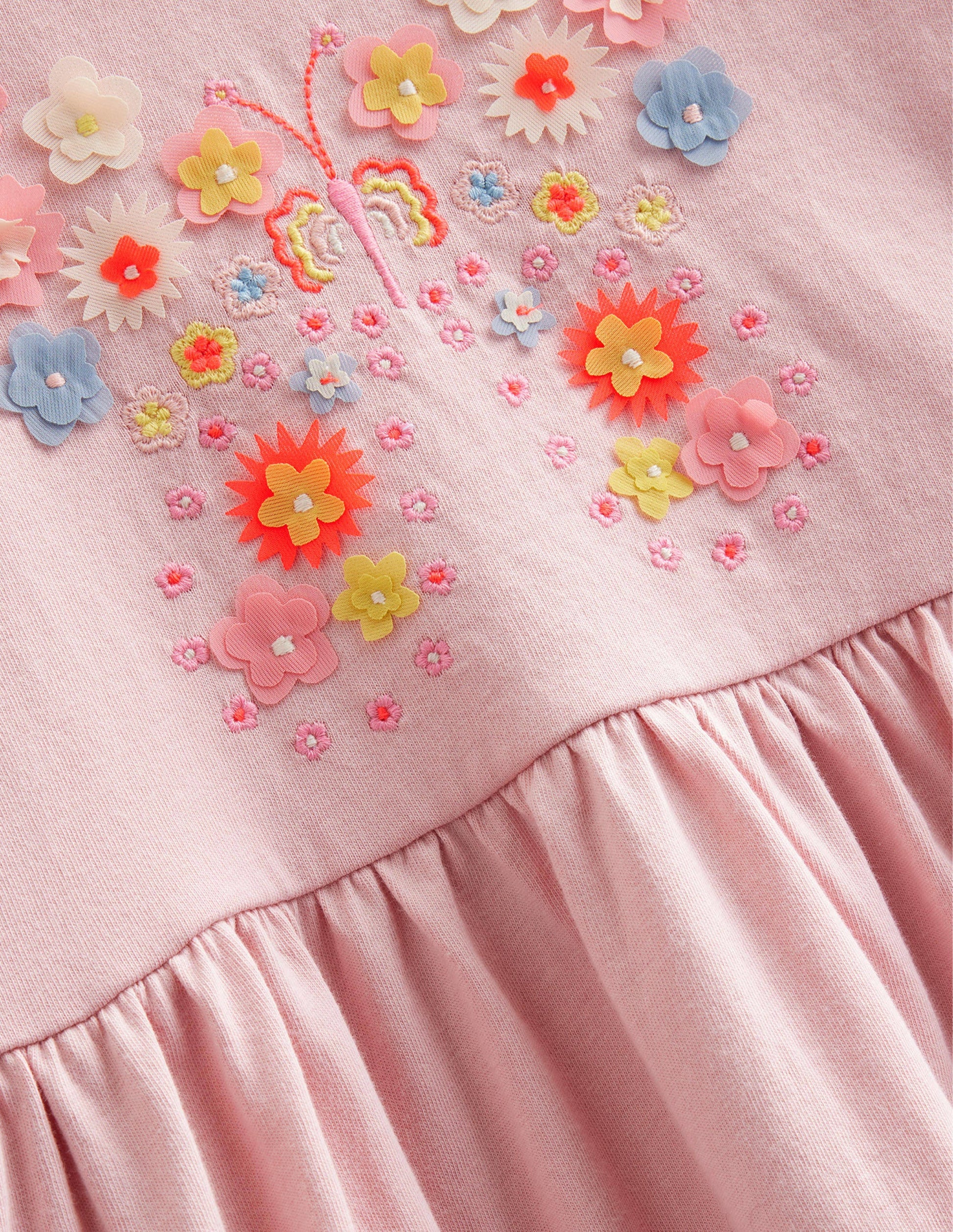 Robe aérienne en jersey-Papillon rose boto-3