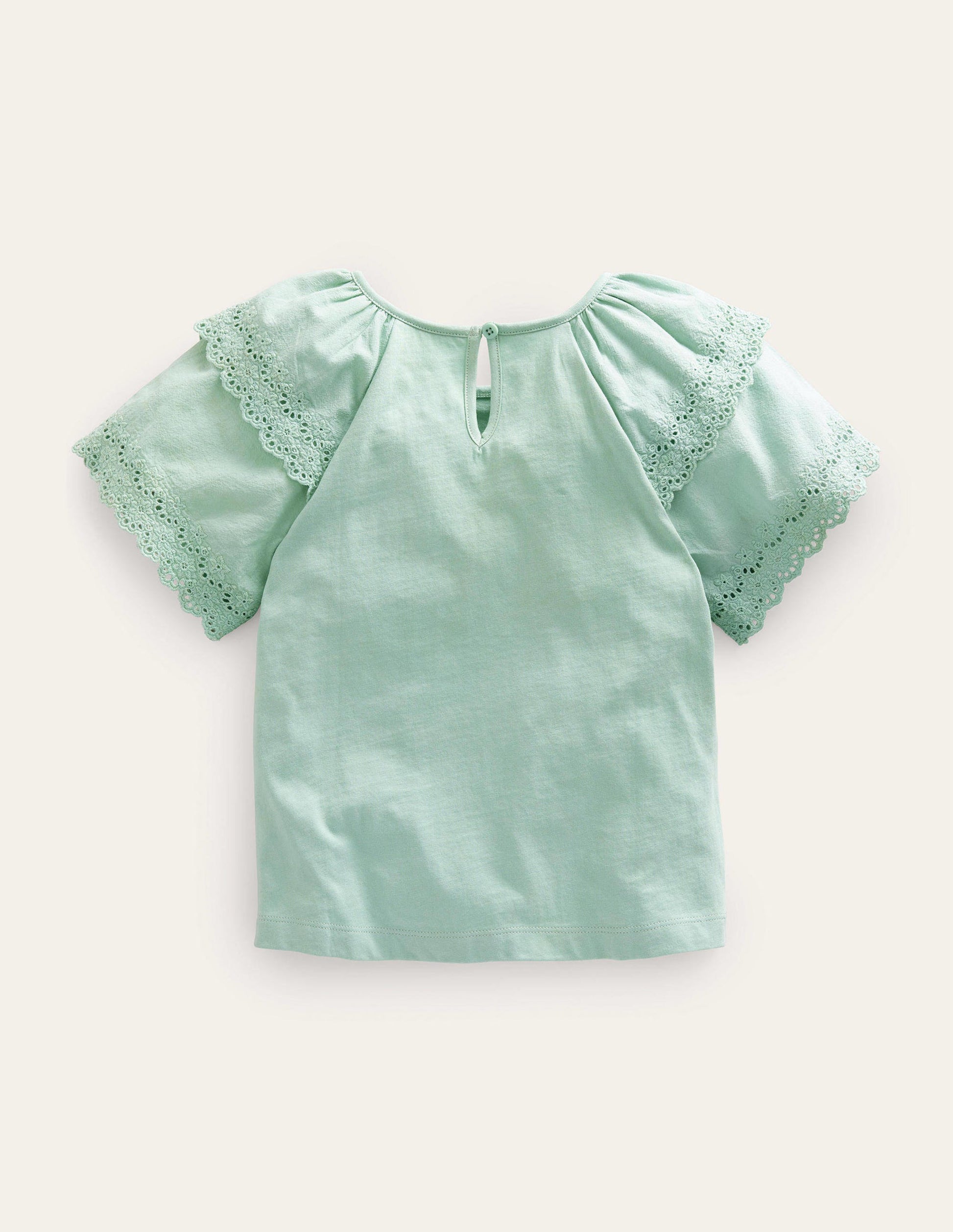 Mix-T-Shirt mit Stickerei-Salbeigrün-2