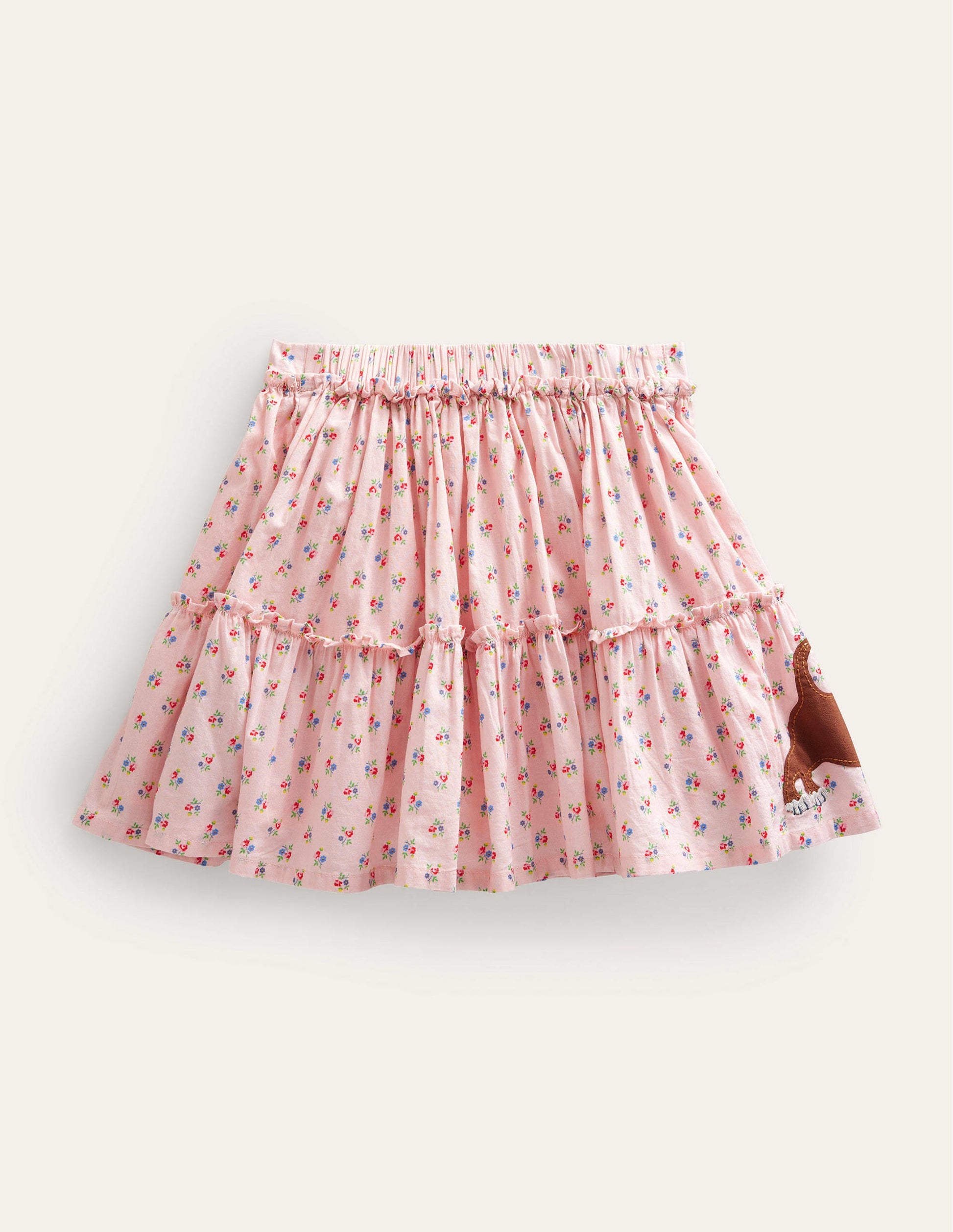 Appliqué Skirt-Dusty Pink Cats-2