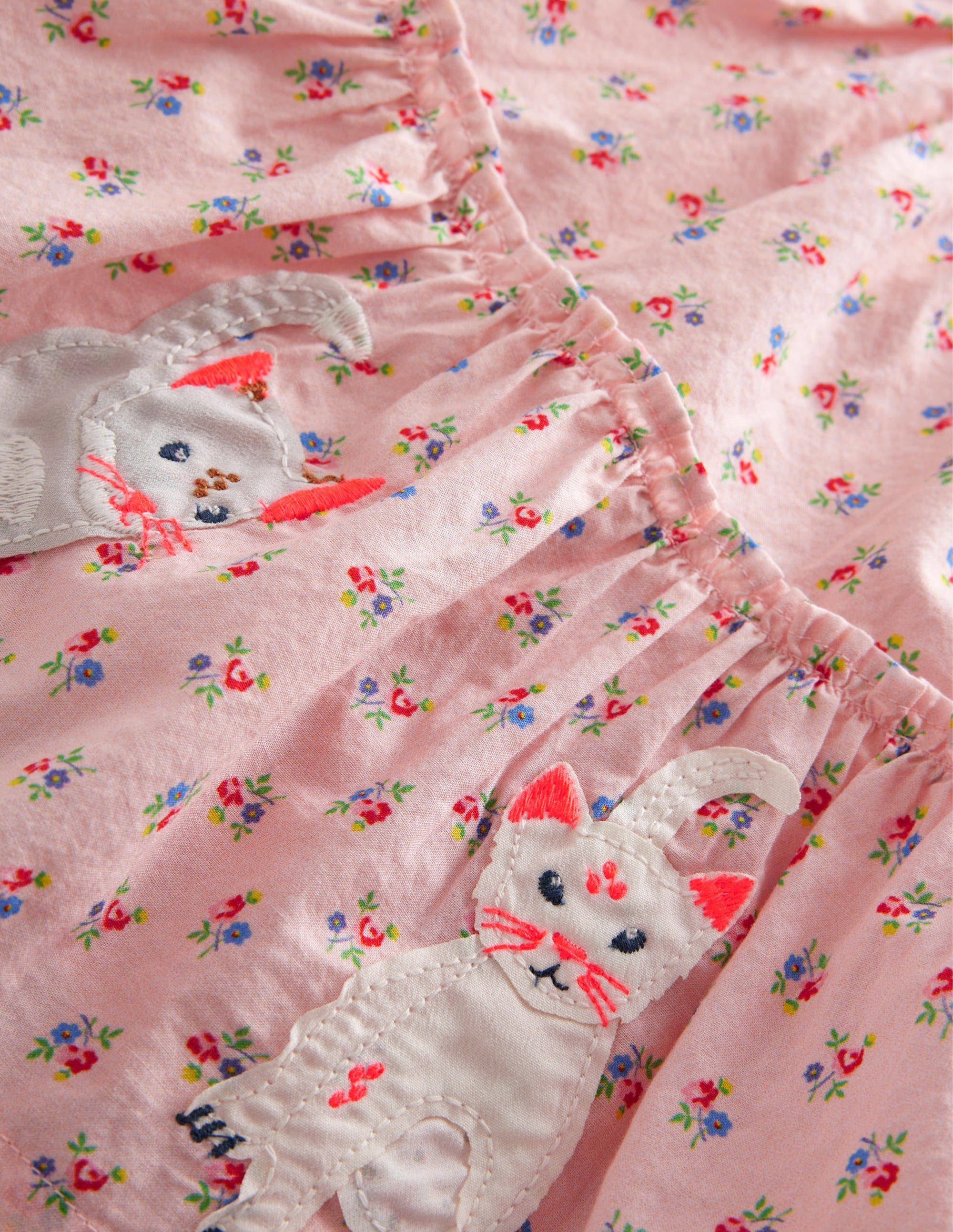 Appliqué Skirt-Dusty Pink Cats - Image 3