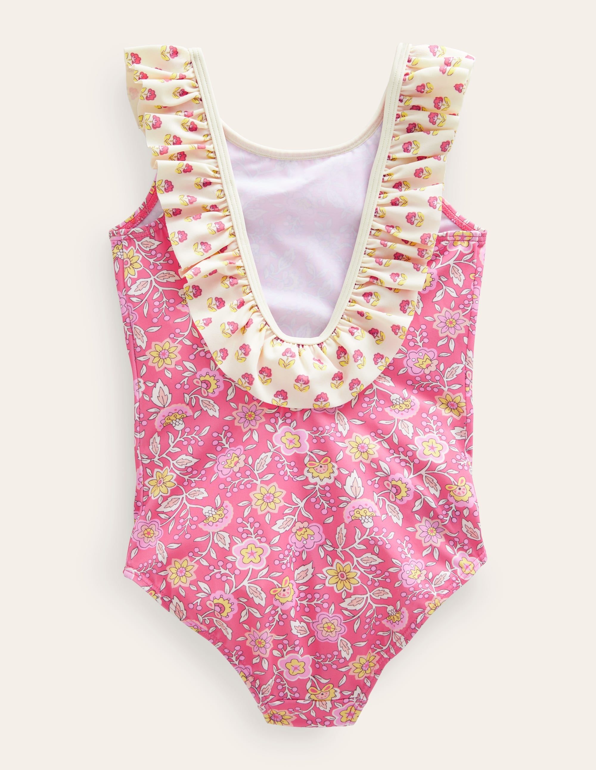 Maillot de bain à volants-Motif Floral Vine punch pêche - Image 2