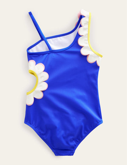 Badeanzug mit Blumen-Cut-outs-Kobaltblau, Blumen-4