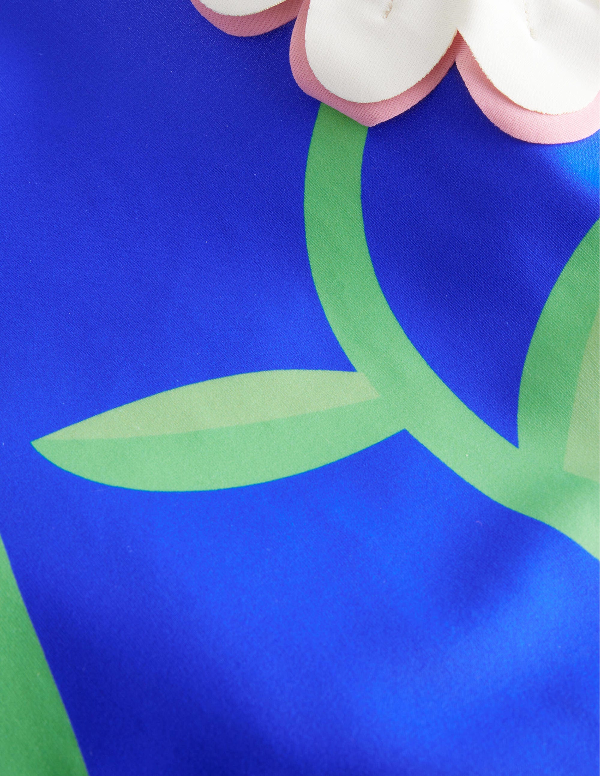 Maillot de bain fleuri avec découpe-Fleur bleu cobalt - Image 3