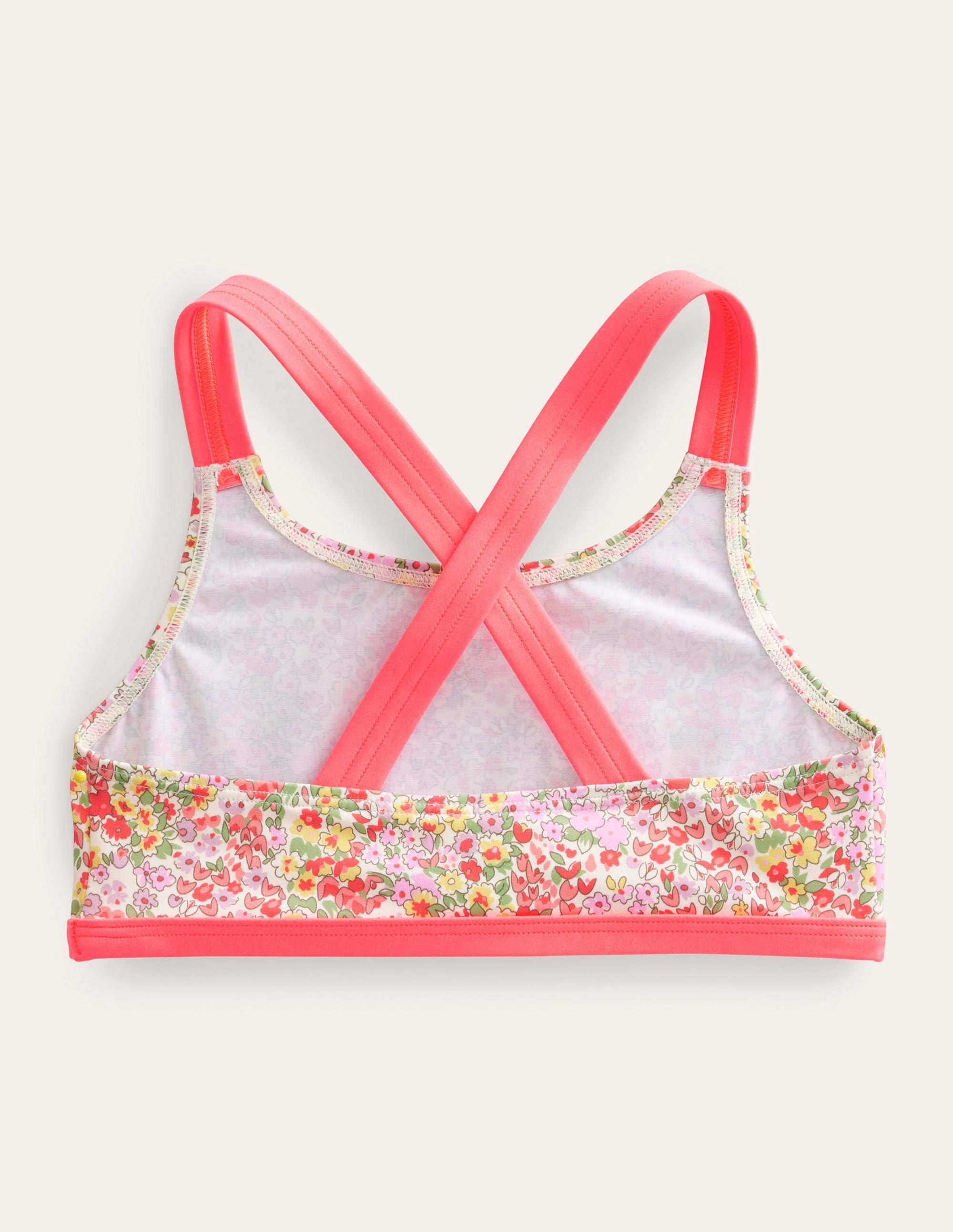 Haut de bikini à dos croisé-Motif floral Spring Time gousse de vanille - Image 2