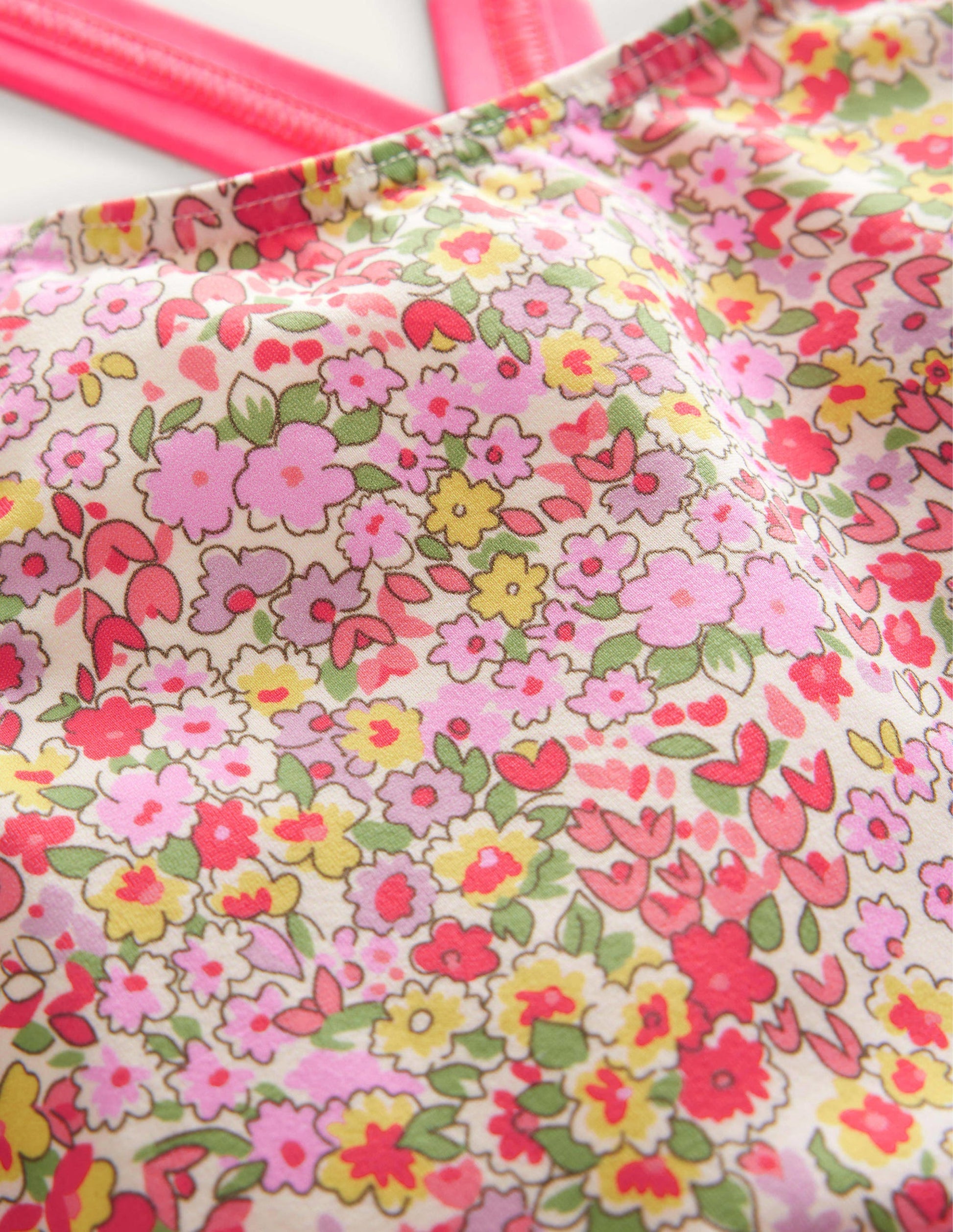 Tankini-Oberteil mit gekreuzten Rückenträgern-Vanille, Frühlingsblumen-3
