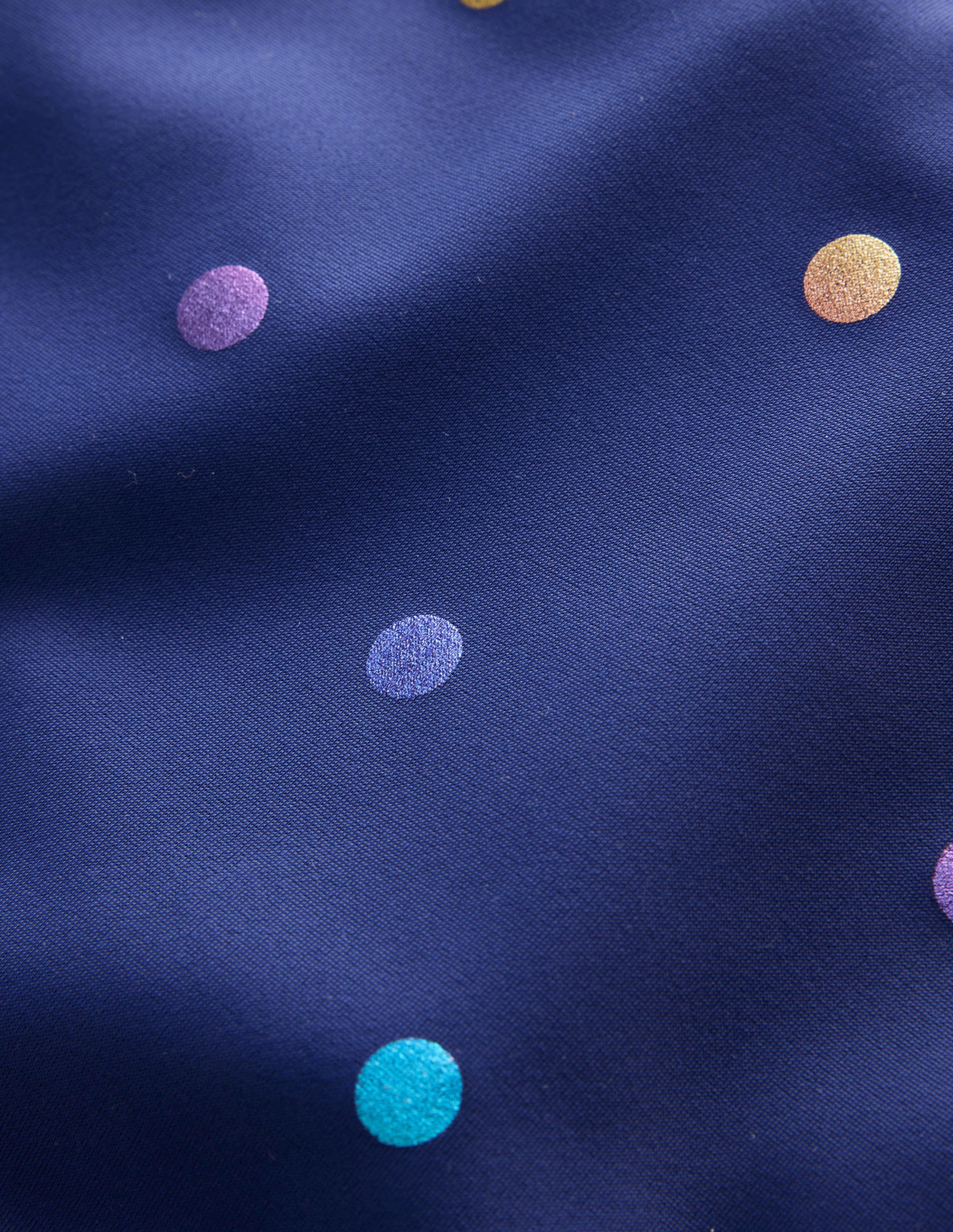 Bas de bikini taille haute-Confettis métallisés arc-en-ciel bleu marine - Image 3