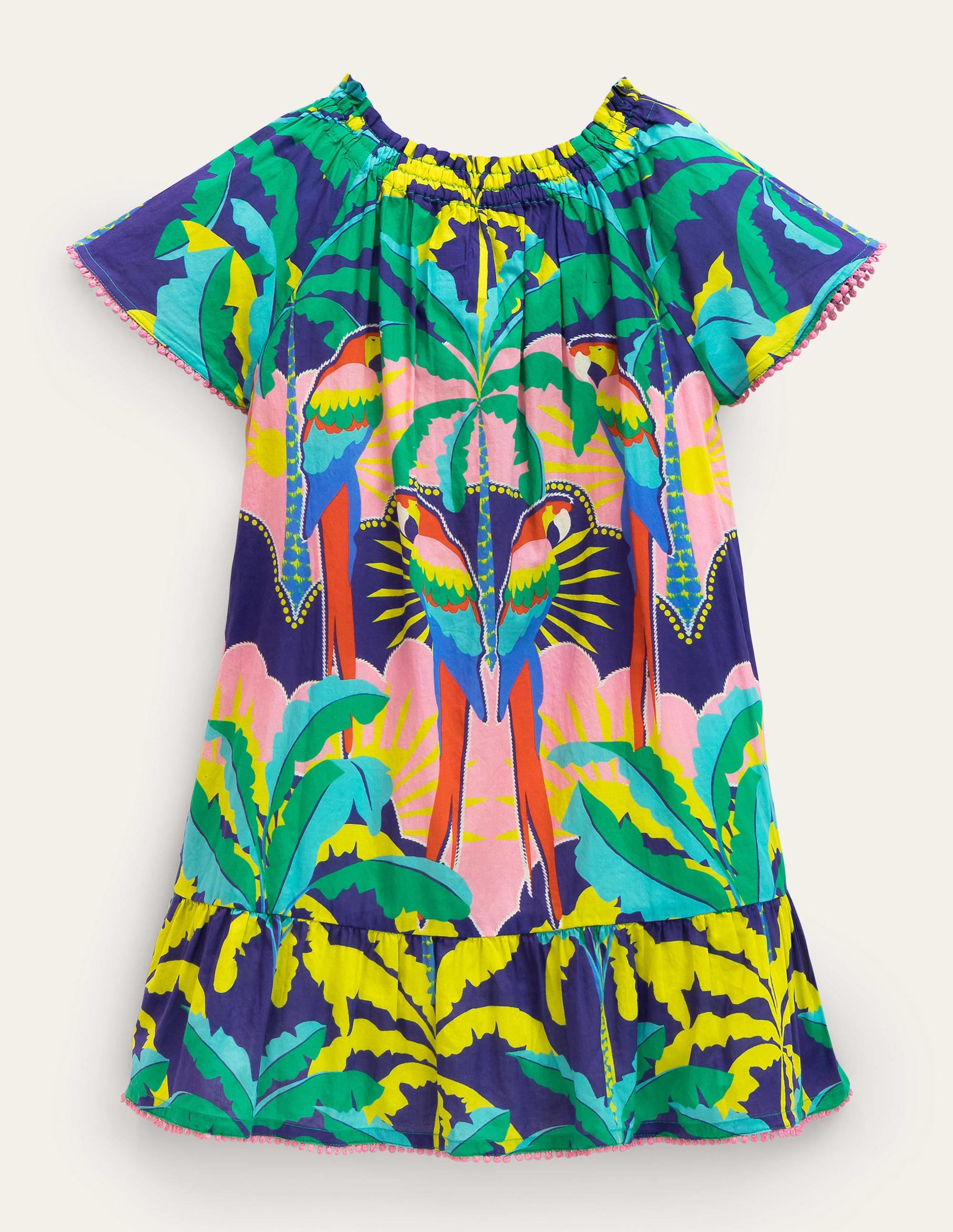 Caftan à smocks-Perroquet multi - Image 2