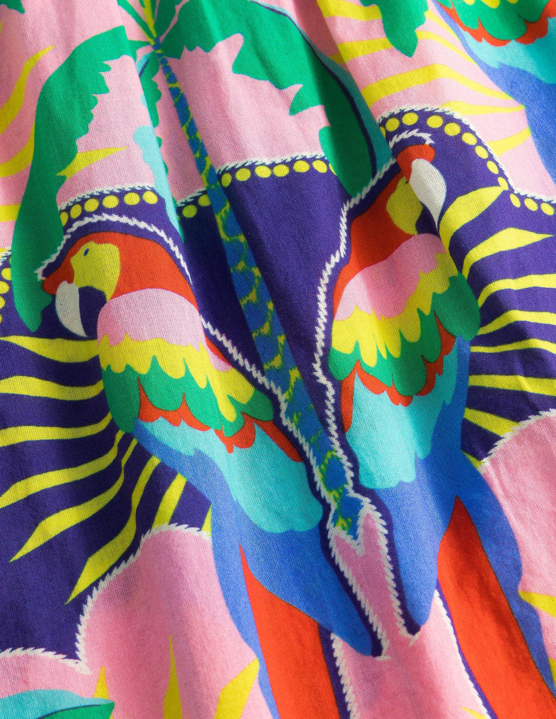 Caftan à smocks-Perroquet multi-3
