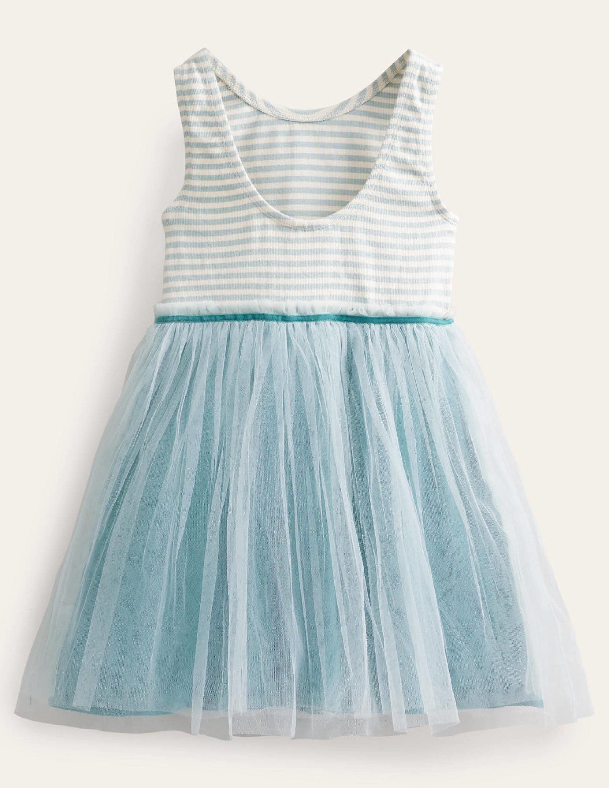 Kleid aus Jersey-Tüll-Mix-Tropisches Regengrün - Image 2
