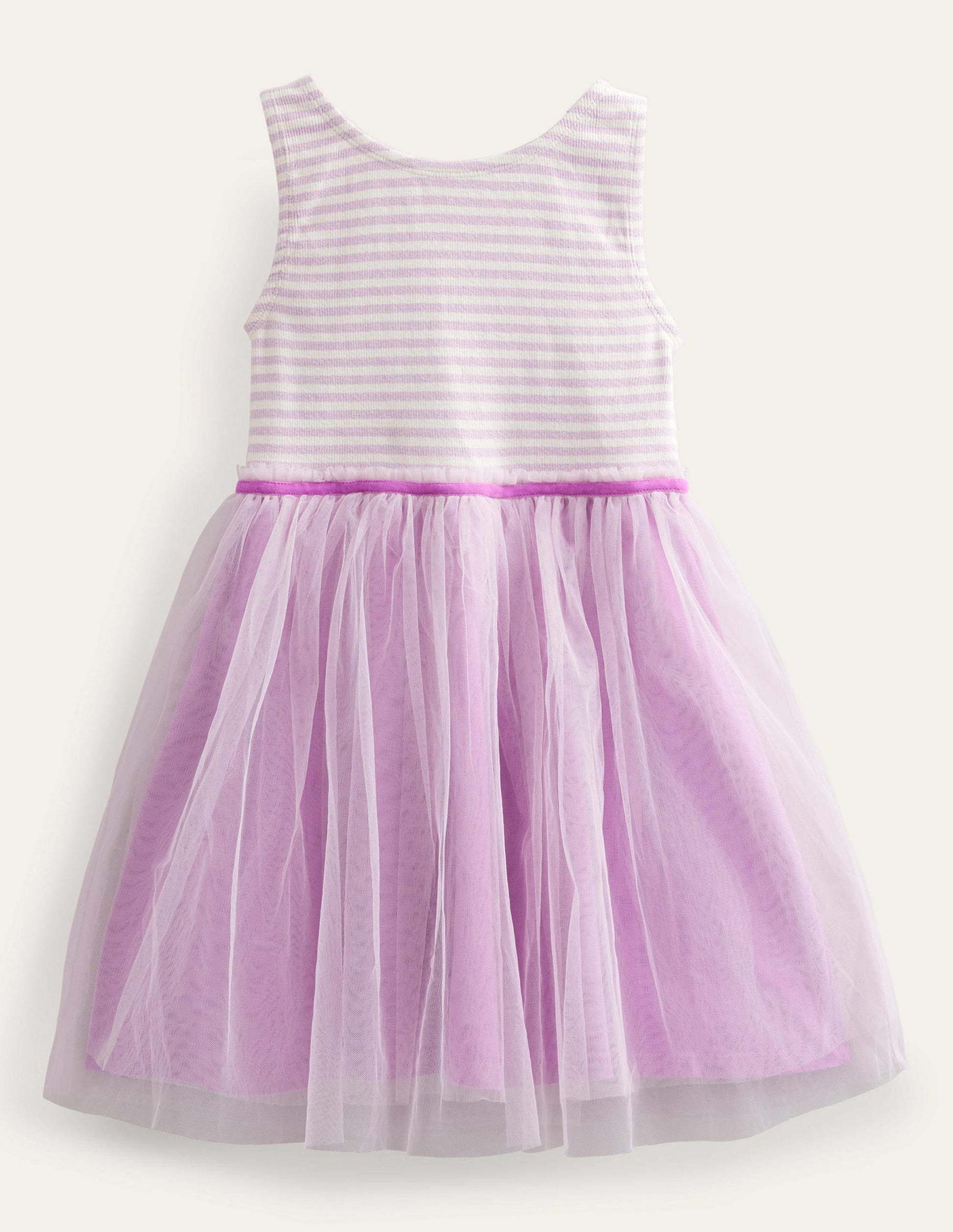 Kleid aus Jersey-Tüll-Mix-Hellviolett-1