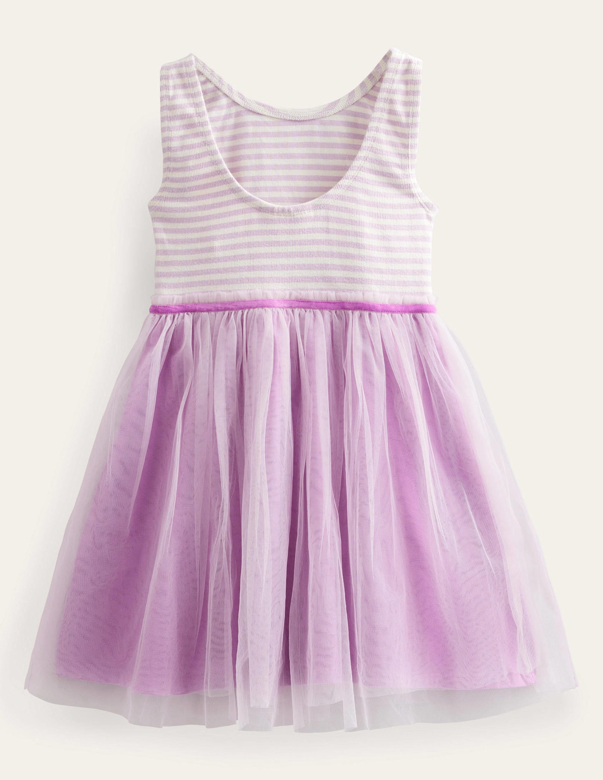 Kleid aus Jersey-Tüll-Mix-Hellviolett - Image 2