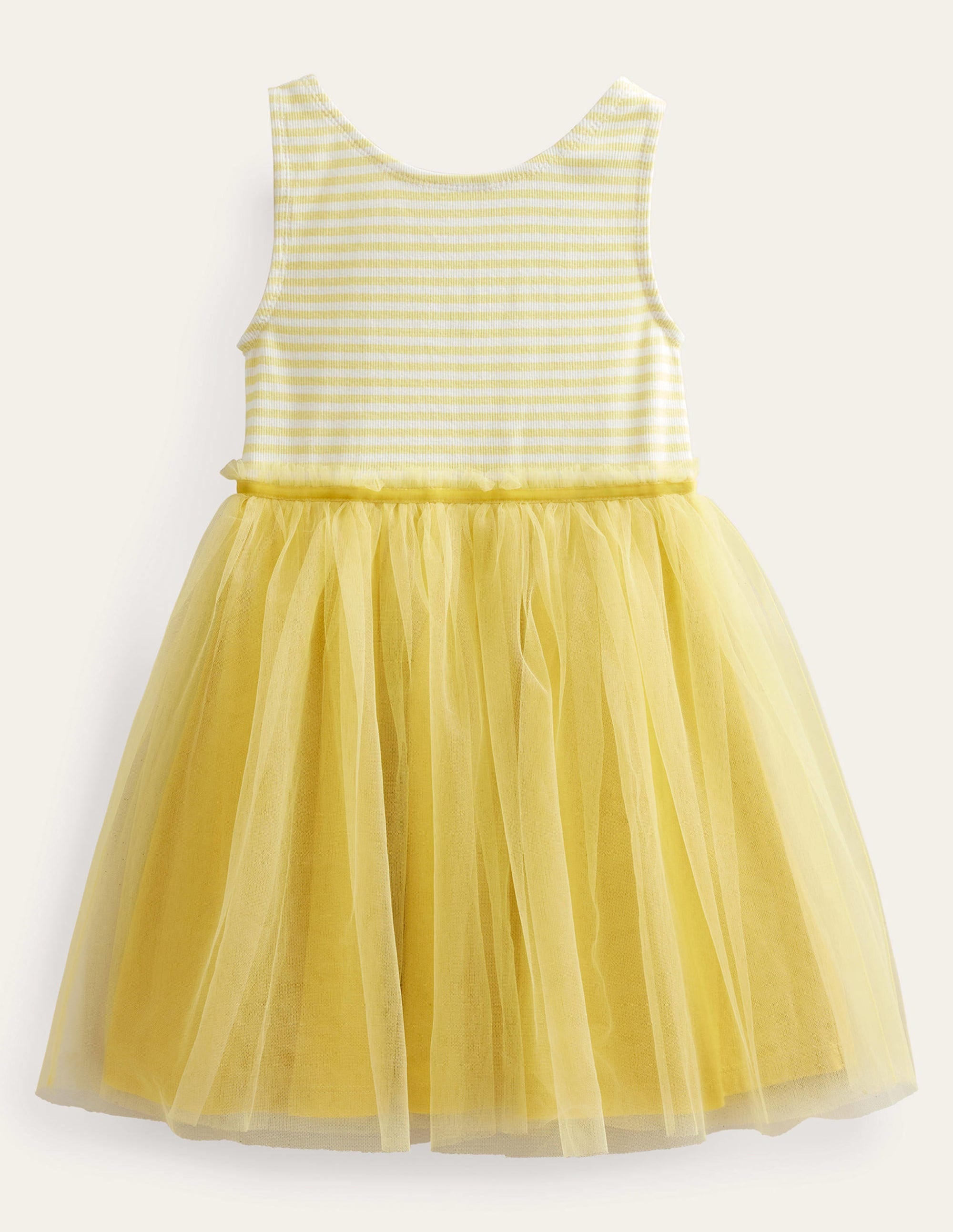Kleid aus Jersey-Tüll-Mix-Zitronengelb - Image 1