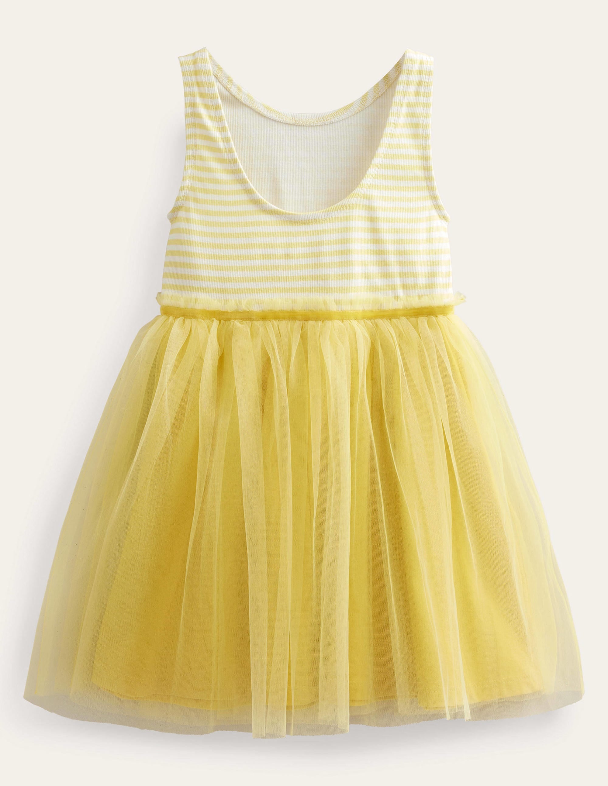 Kleid aus Jersey-Tüll-Mix-Zitronengelb - Image 2