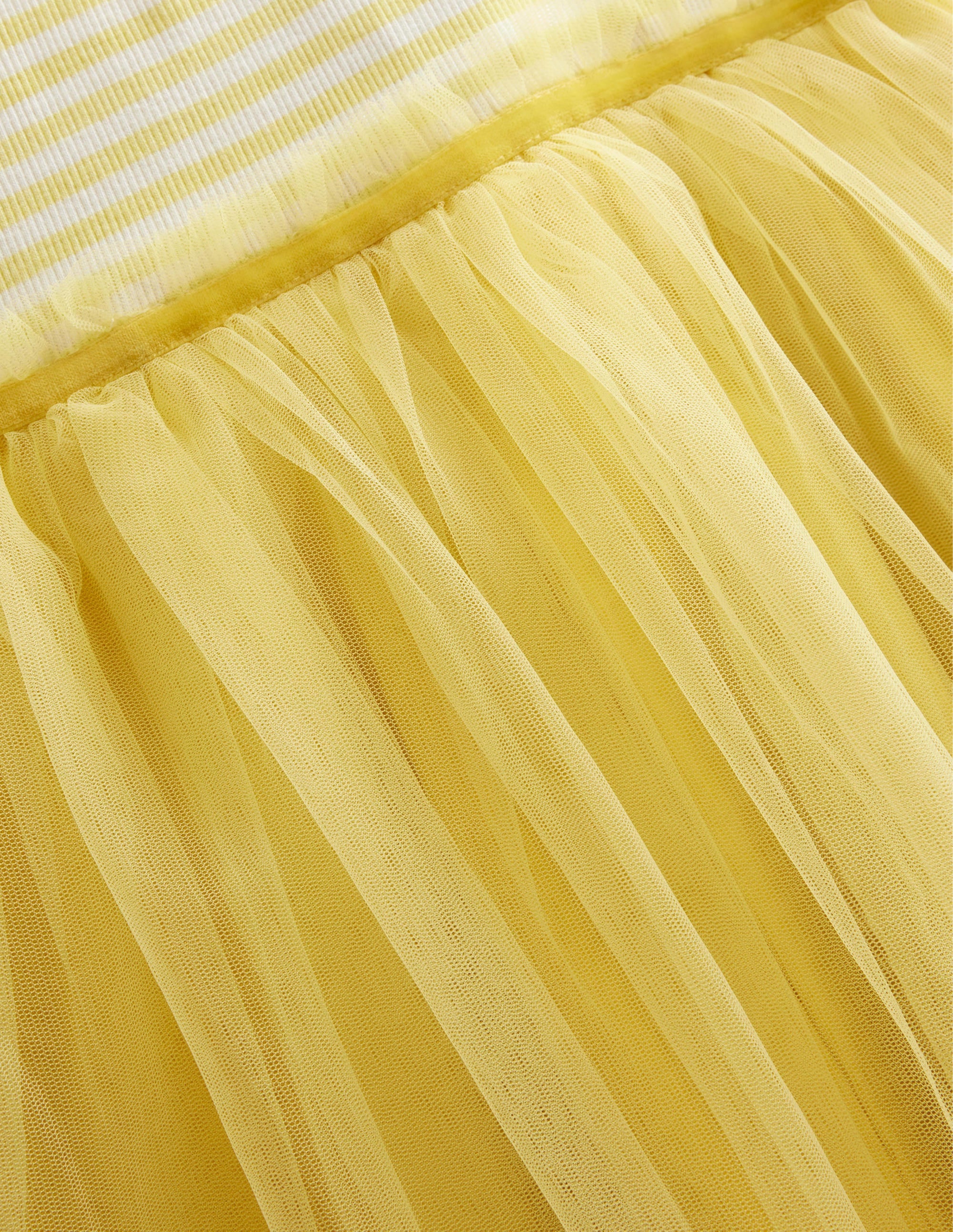 Kleid aus Jersey-Tüll-Mix-Zitronengelb - Image 3