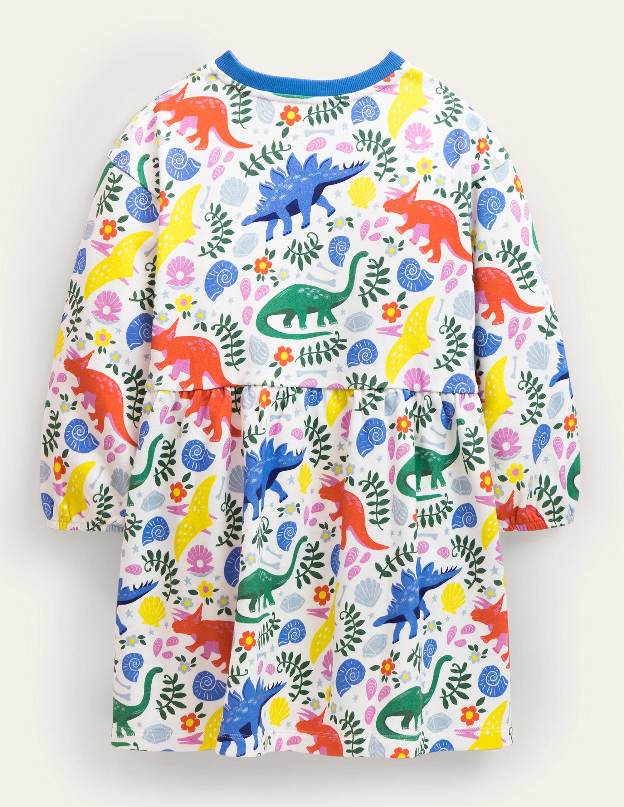 Jerseykleid mit abgesetzter Schulter-Vanille, Dinosaurier - Image 2