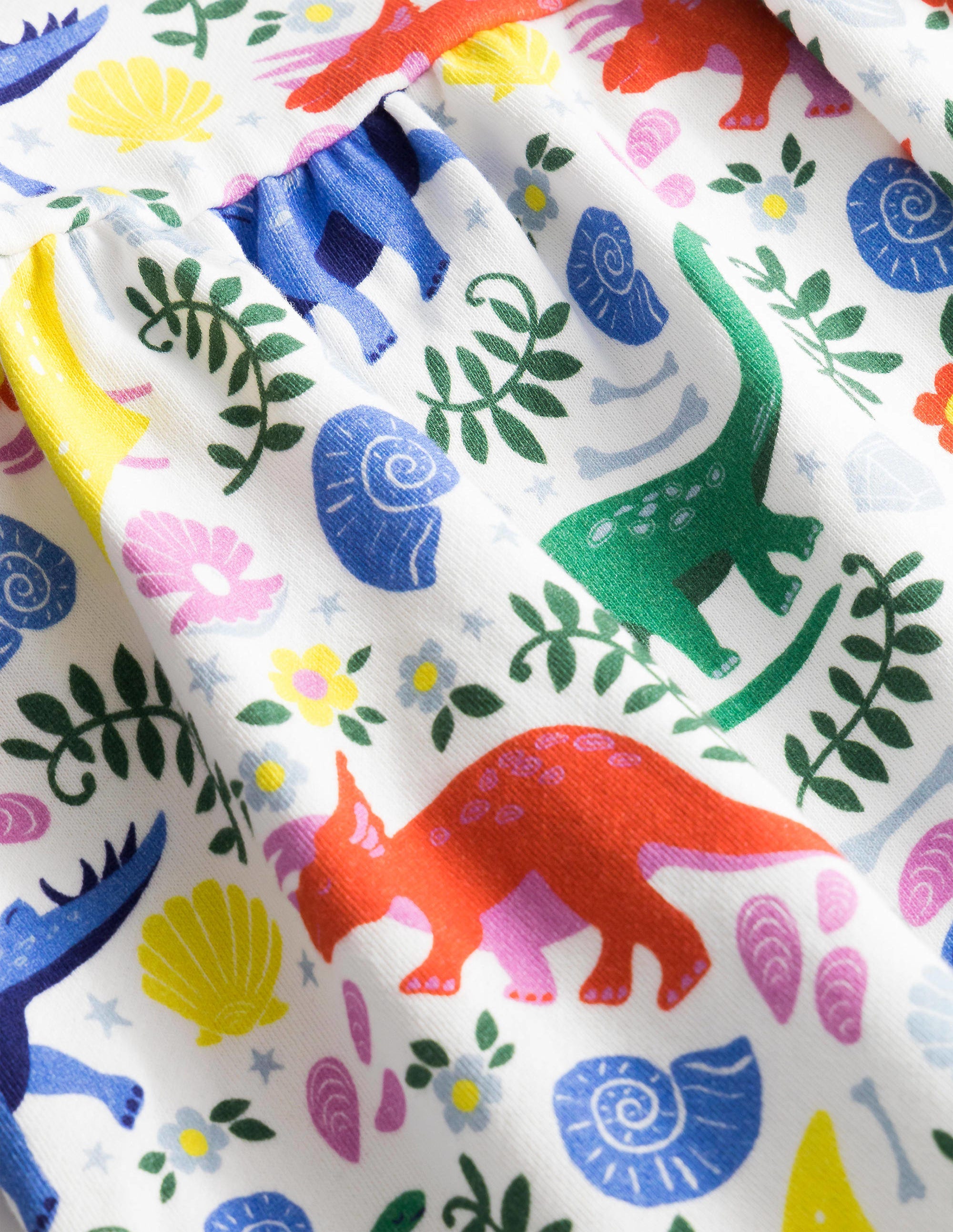 Jerseykleid mit abgesetzter Schulter-Vanille, Dinosaurier - Image 3