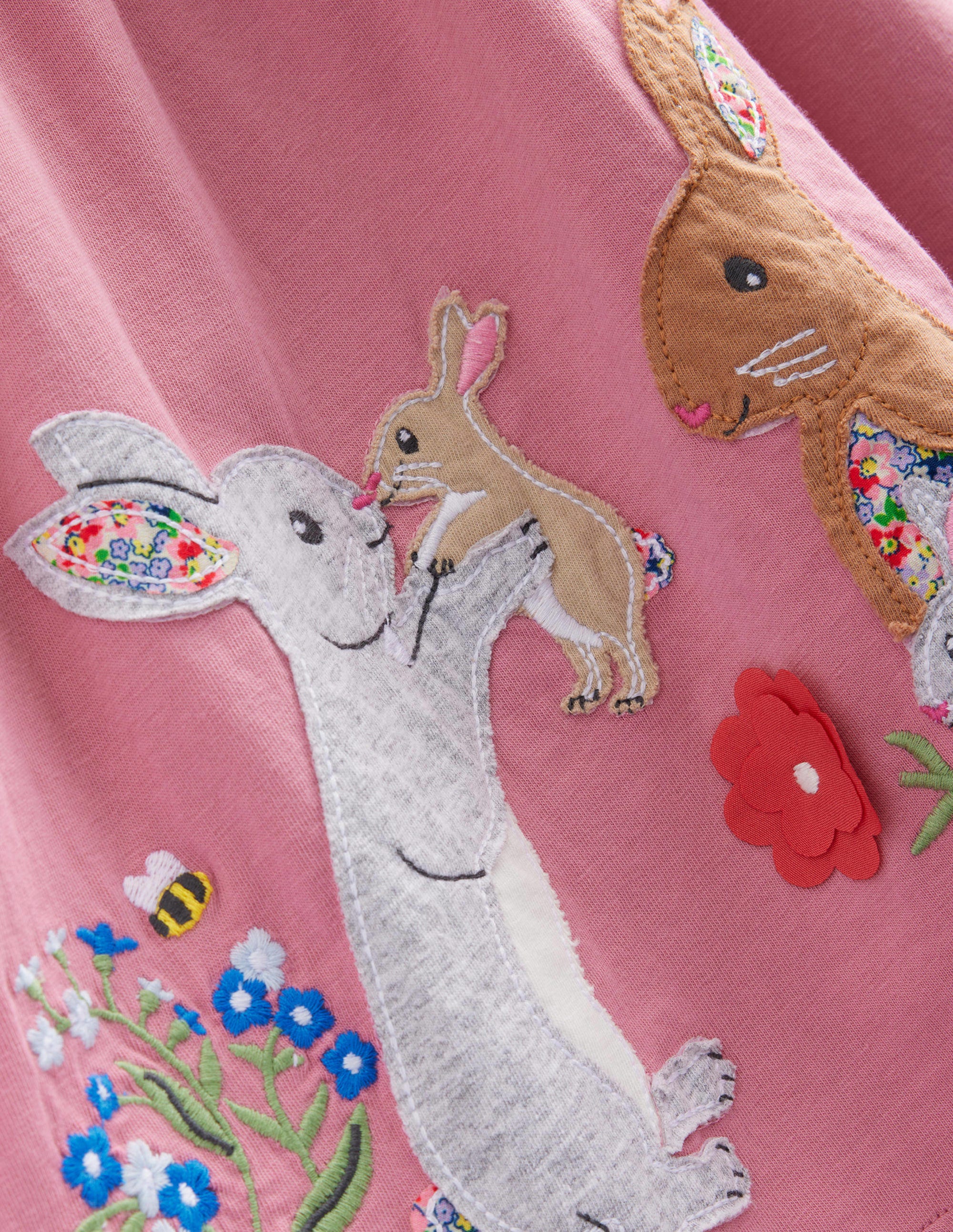 Jerseykleid mit Applikation-Kirschblütenrosa, Häschen - Image 3