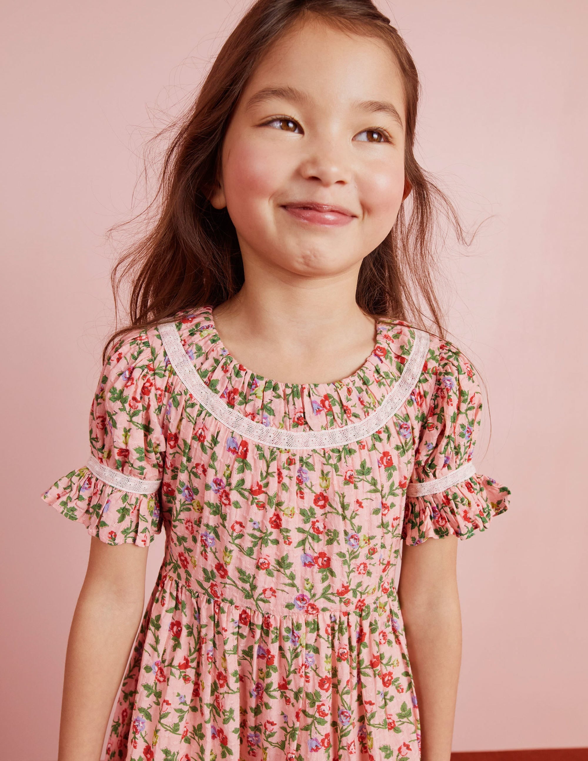 Robe de fête imprimée avec dentelle-Rose grimpante - Image 12