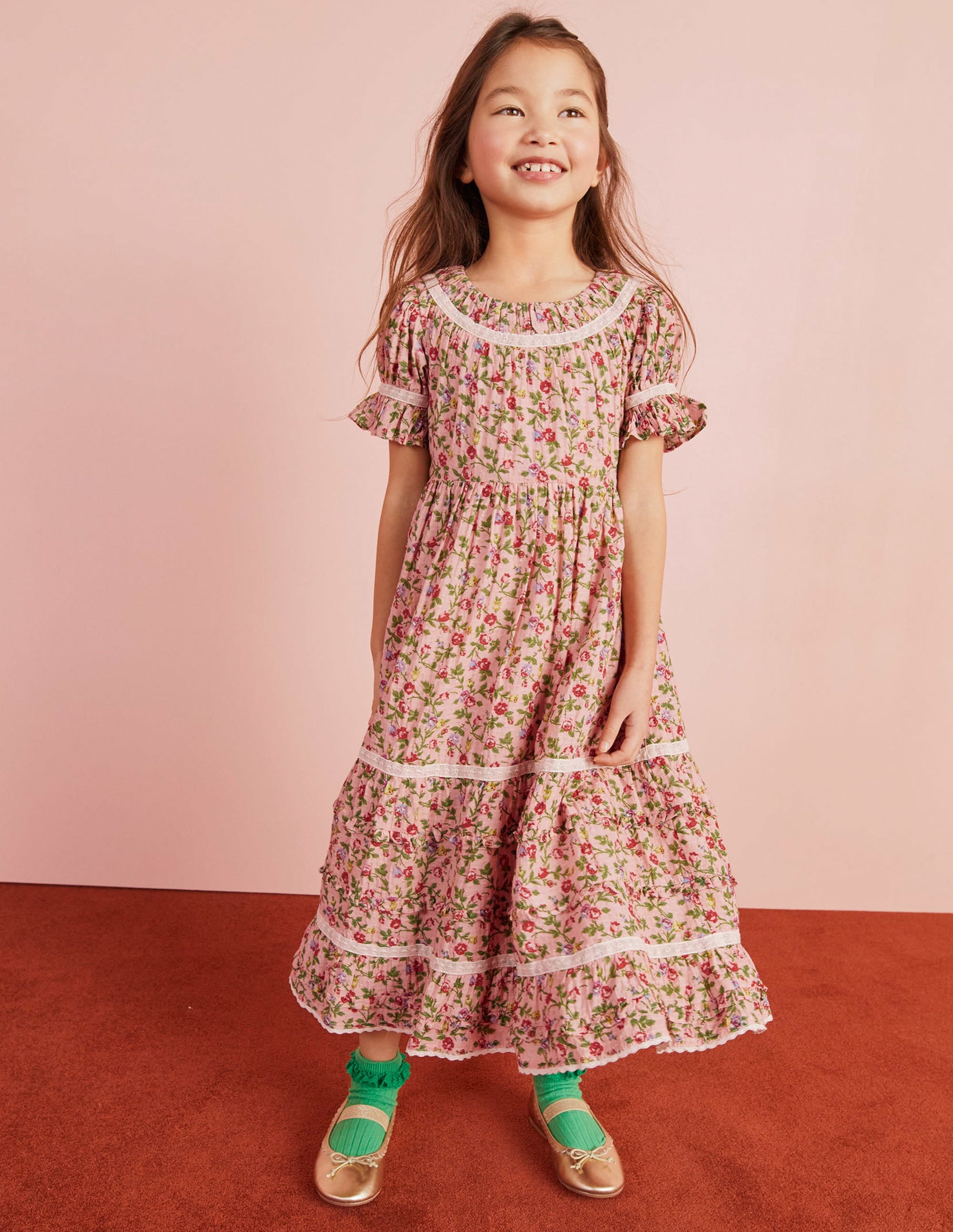 Robe de fête imprimée avec dentelle-Rose grimpante - Image 16