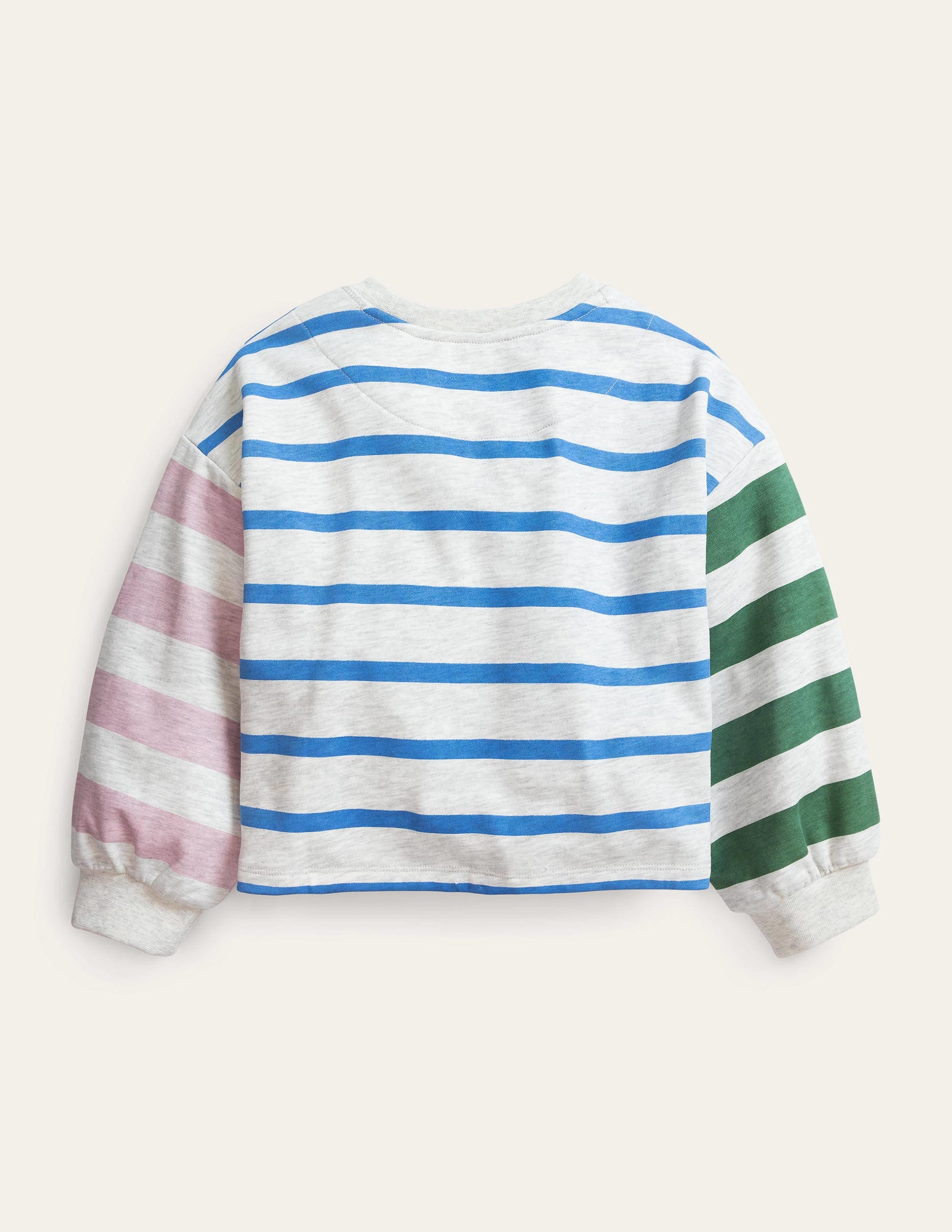 Pullover mit voluminösen Ärmeln-Hellbeige/Penzance-Blau - Image 2