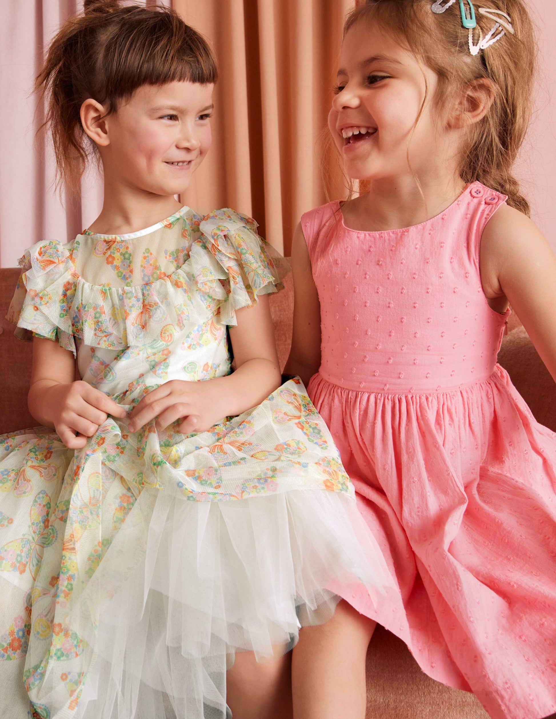 Tüllkleid mit Rüschen-Naturweiß/Bunt, Schmetterlinge-10