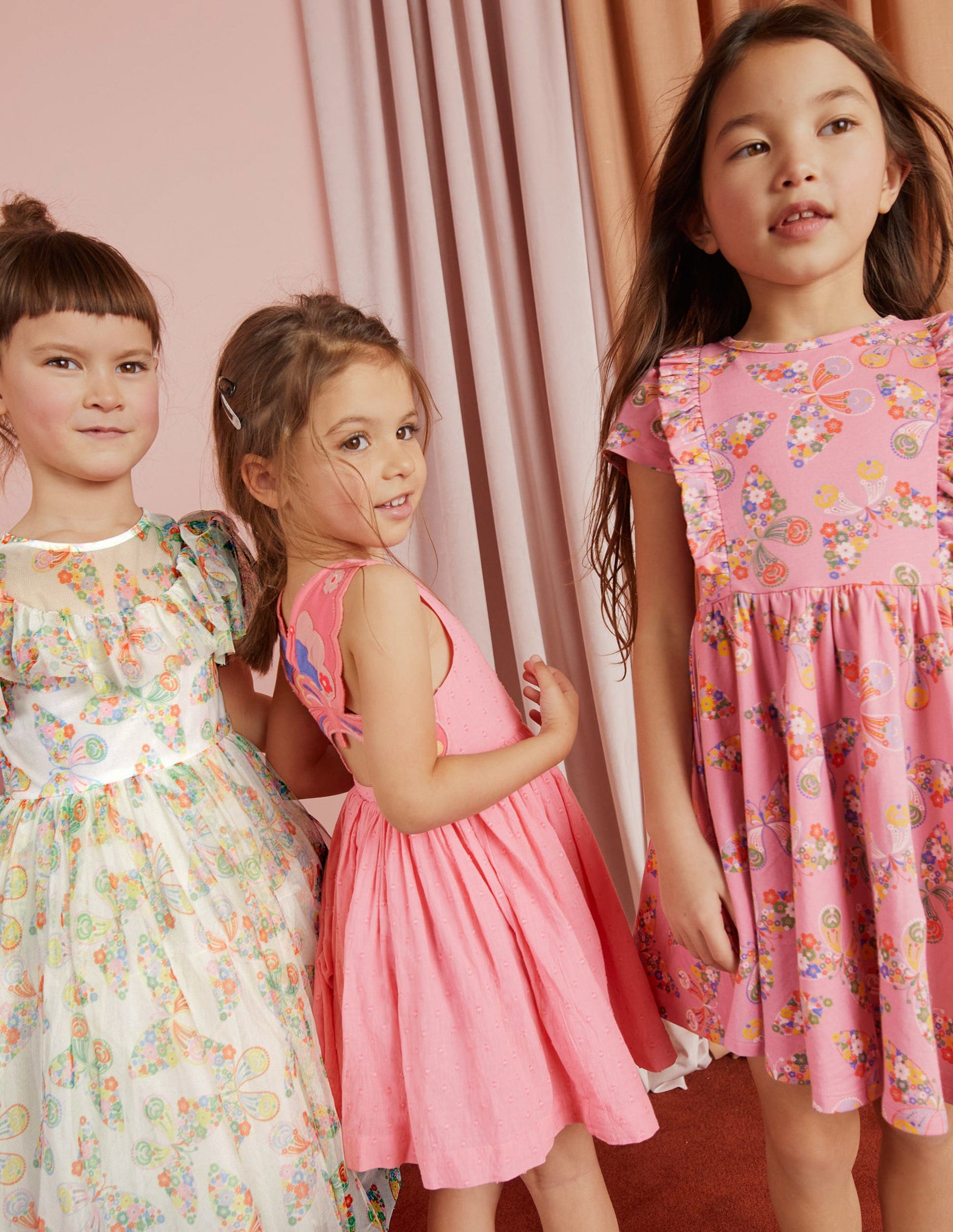 Tüllkleid mit Rüschen-Naturweiß/Bunt, Schmetterlinge-14