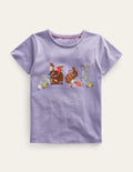 T-Shirt mit Superstitch-Logo-Nebliges Lavendellila, Häschen