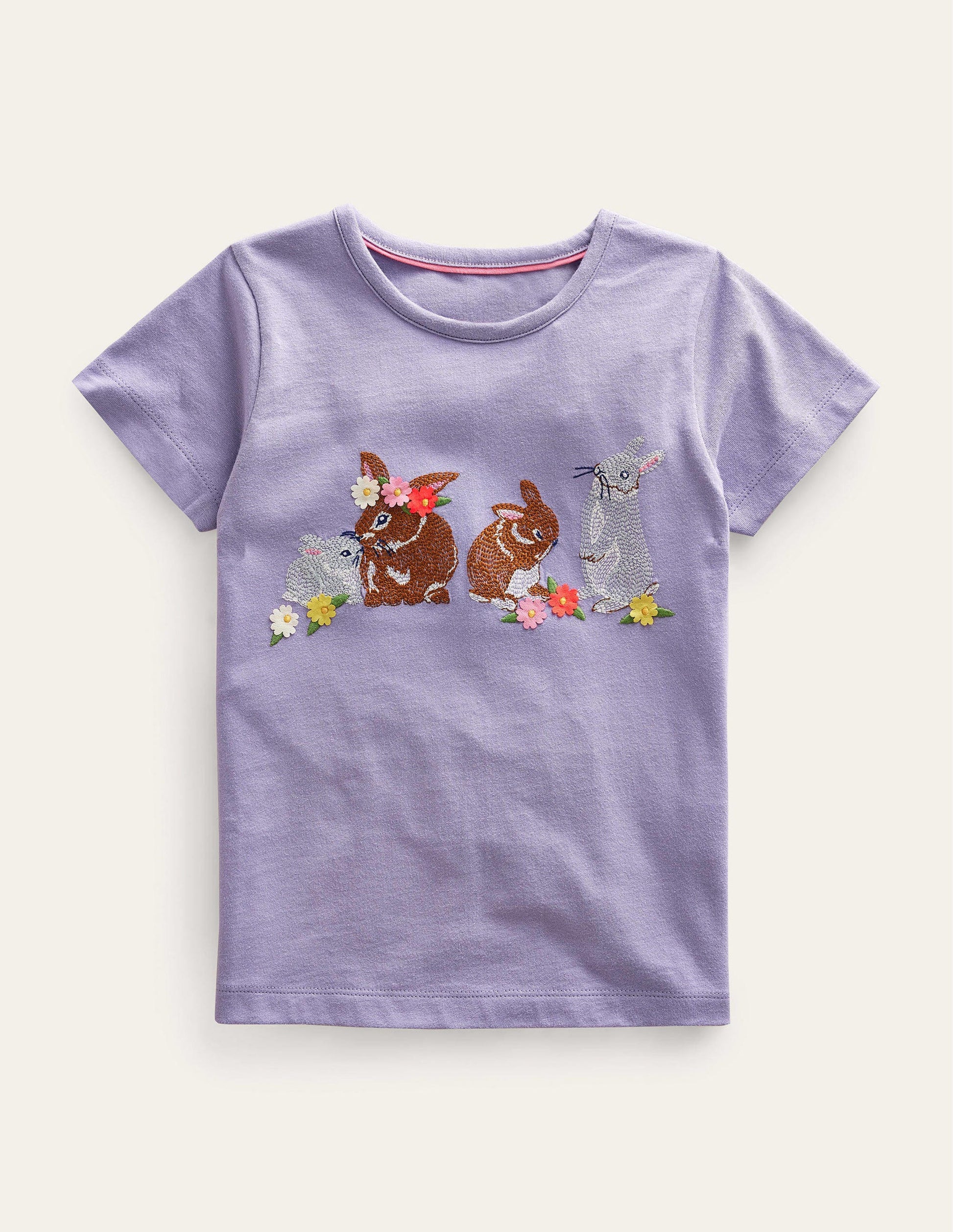 T-Shirt mit Superstitch-Logo-Nebliges Lavendellila, Häschen-1
