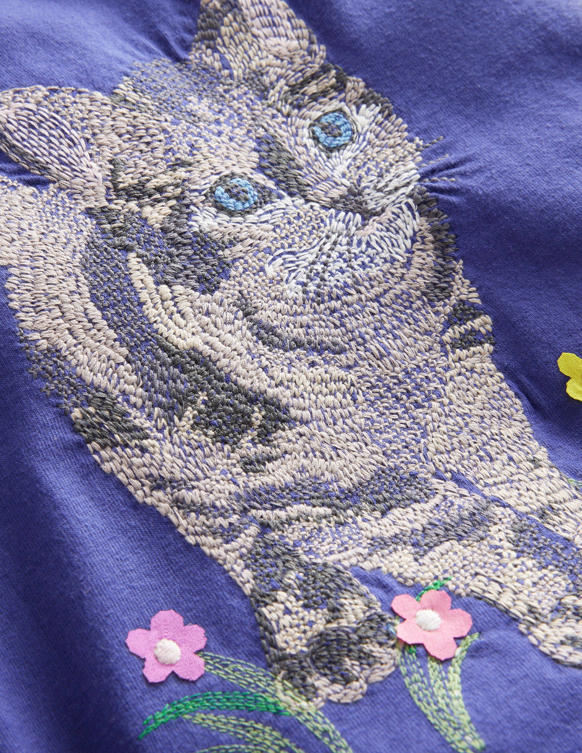 T-Shirt mit Superstitch-Logo-Segelblau, Katze-3