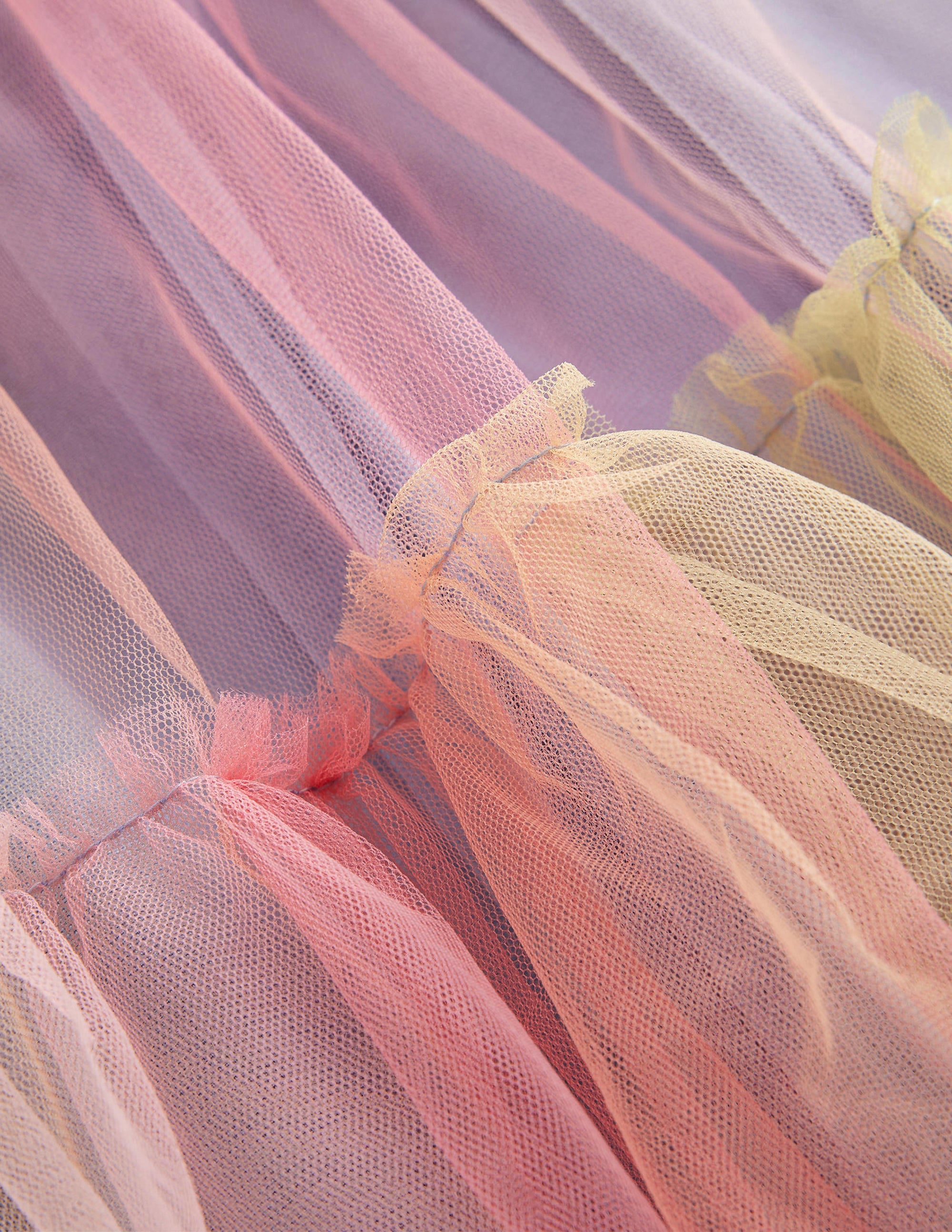 Jupe imprimée en tulle à volants-Dégradé - Image 3